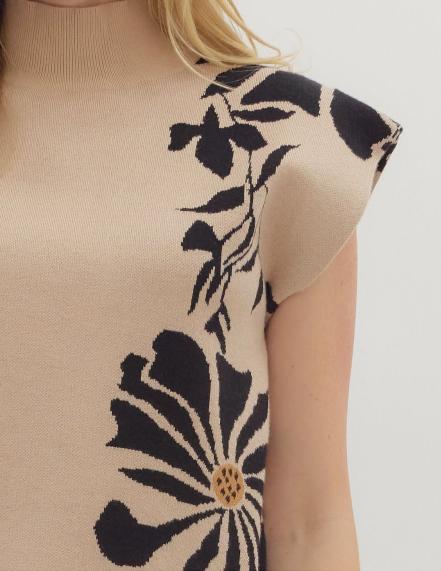 Fall Floral Short Sleeve Sweater