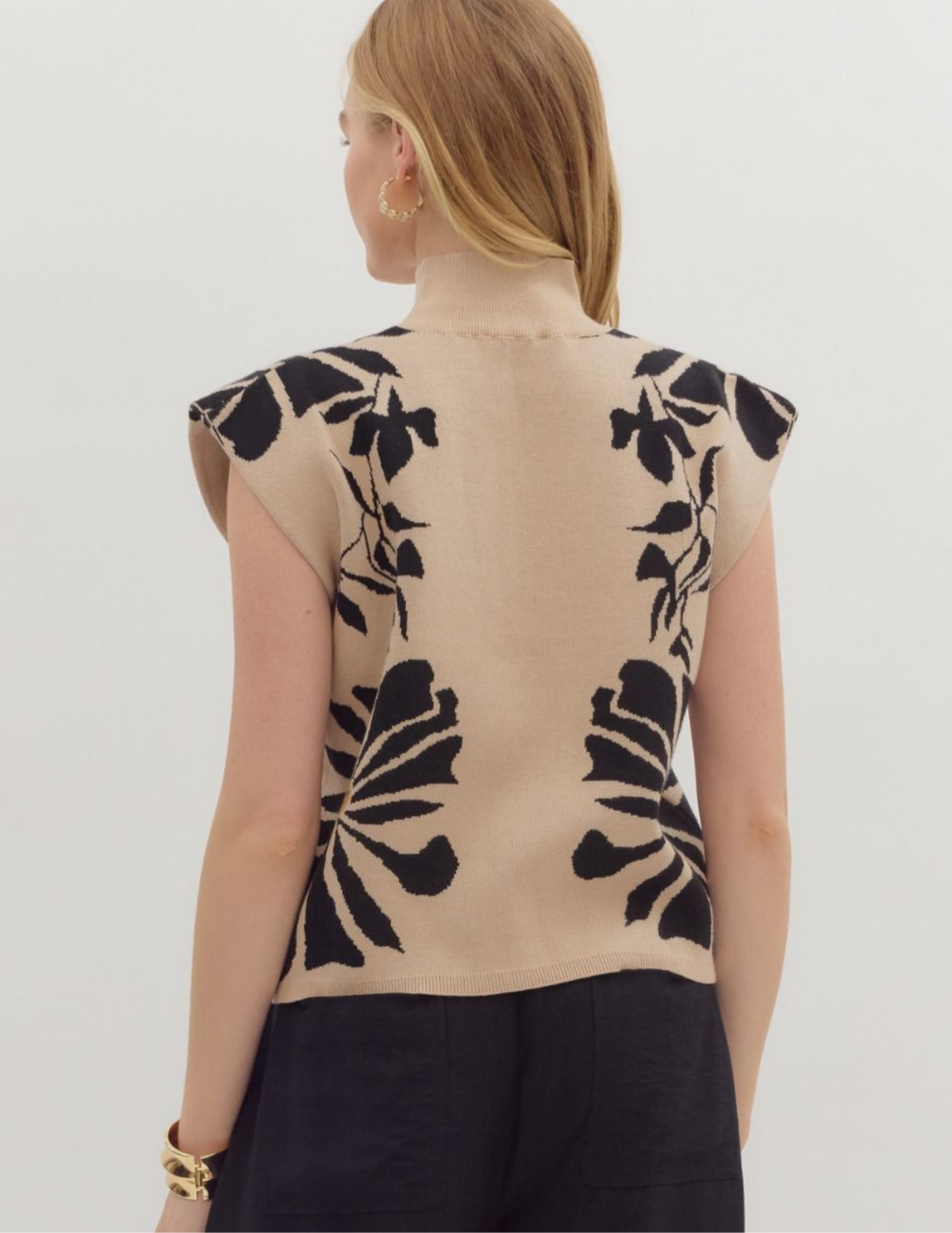 Fall Floral Short Sleeve Sweater