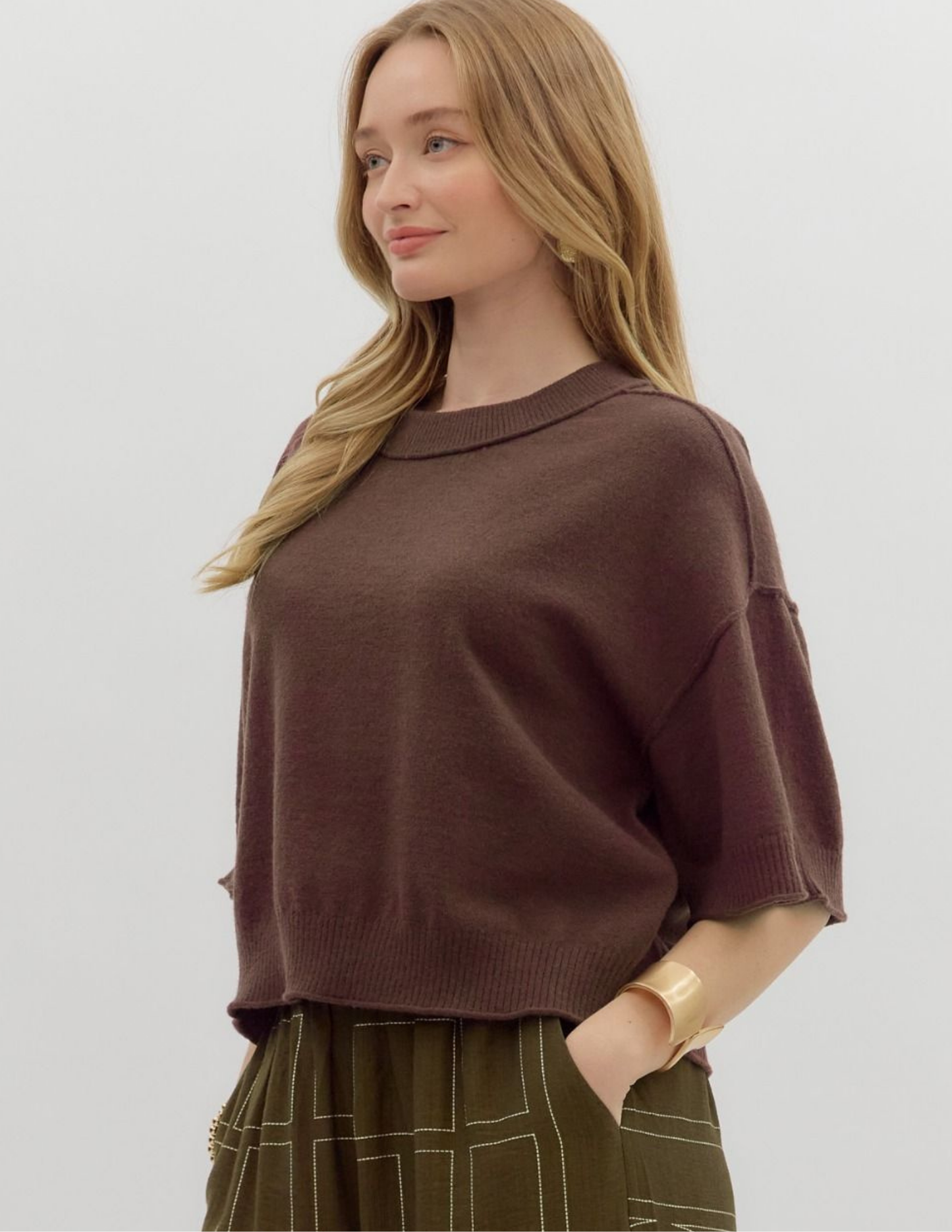 Fall Lightweight Sweater- Brown