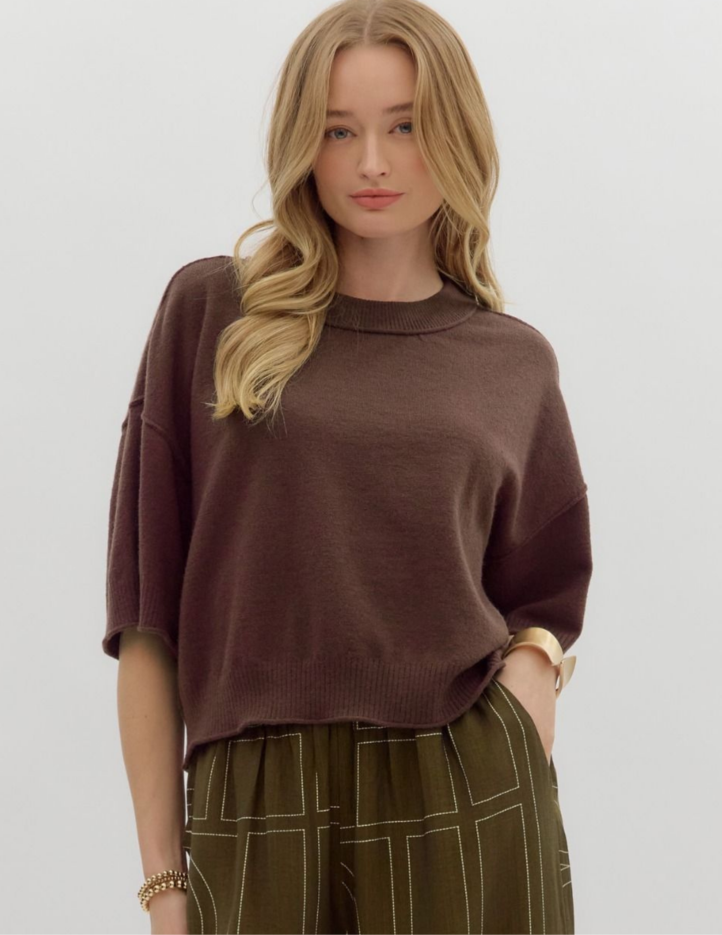 Fall Lightweight Sweater- Brown