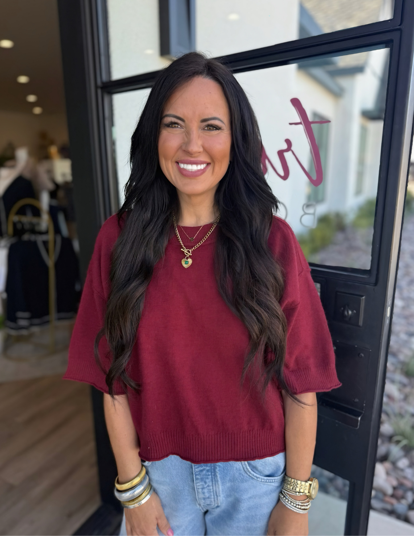Fall Lightweight Sweater- Garnet