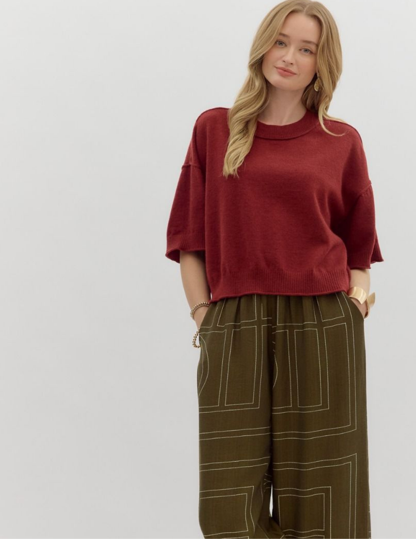 Fall Lightweight Sweater- Garnet