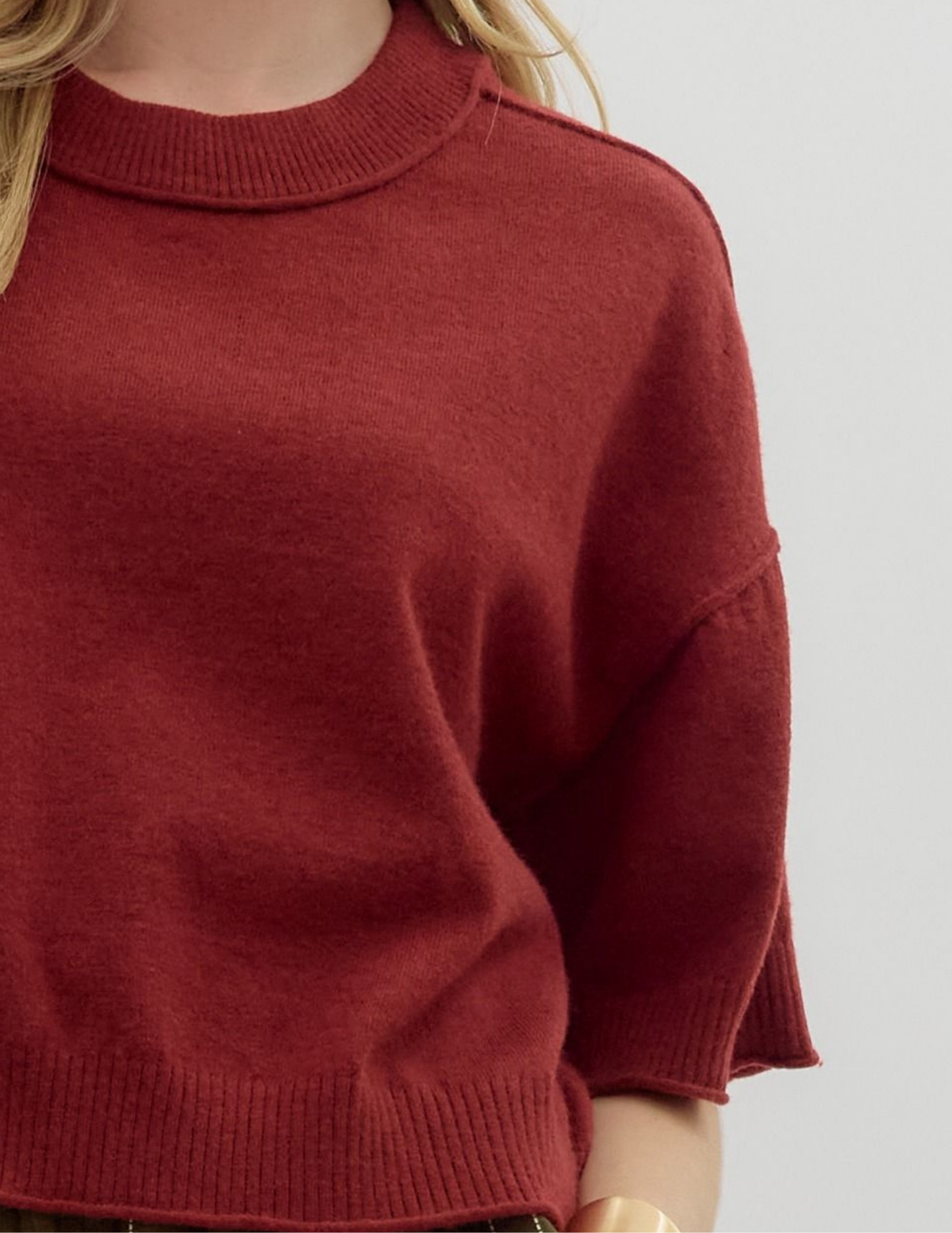 Fall Lightweight Sweater- Garnet