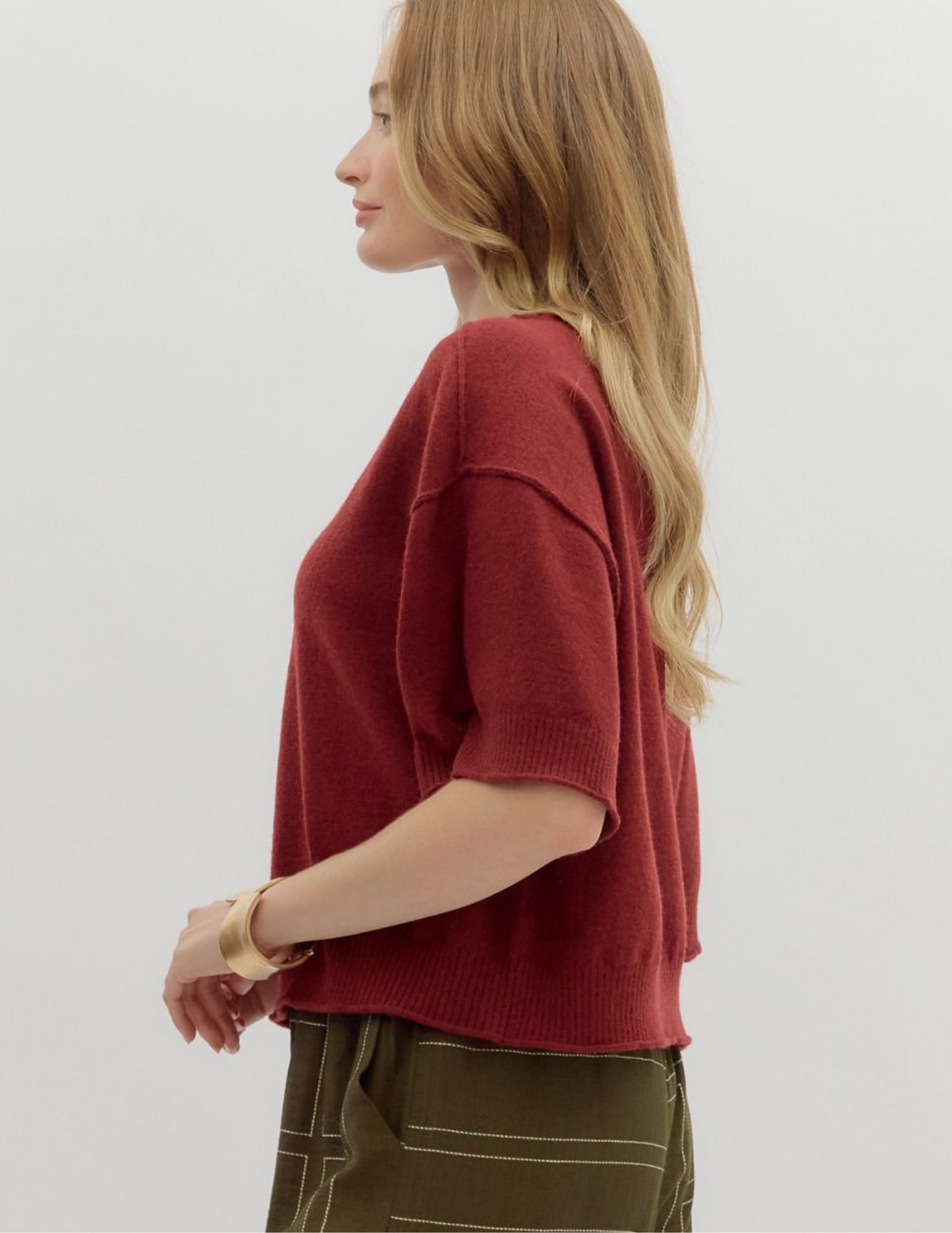 Fall Lightweight Sweater- Garnet
