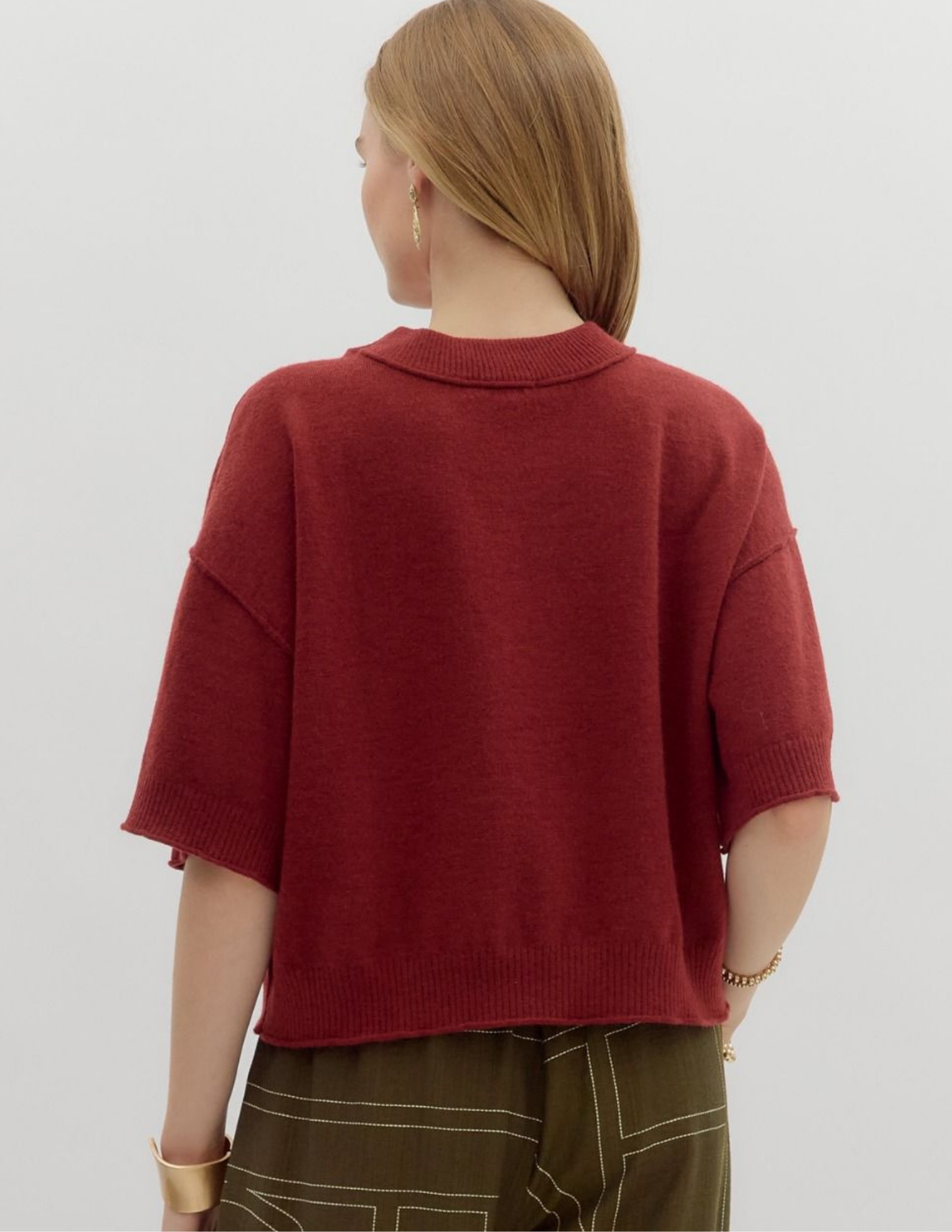 Fall Lightweight Sweater- Garnet