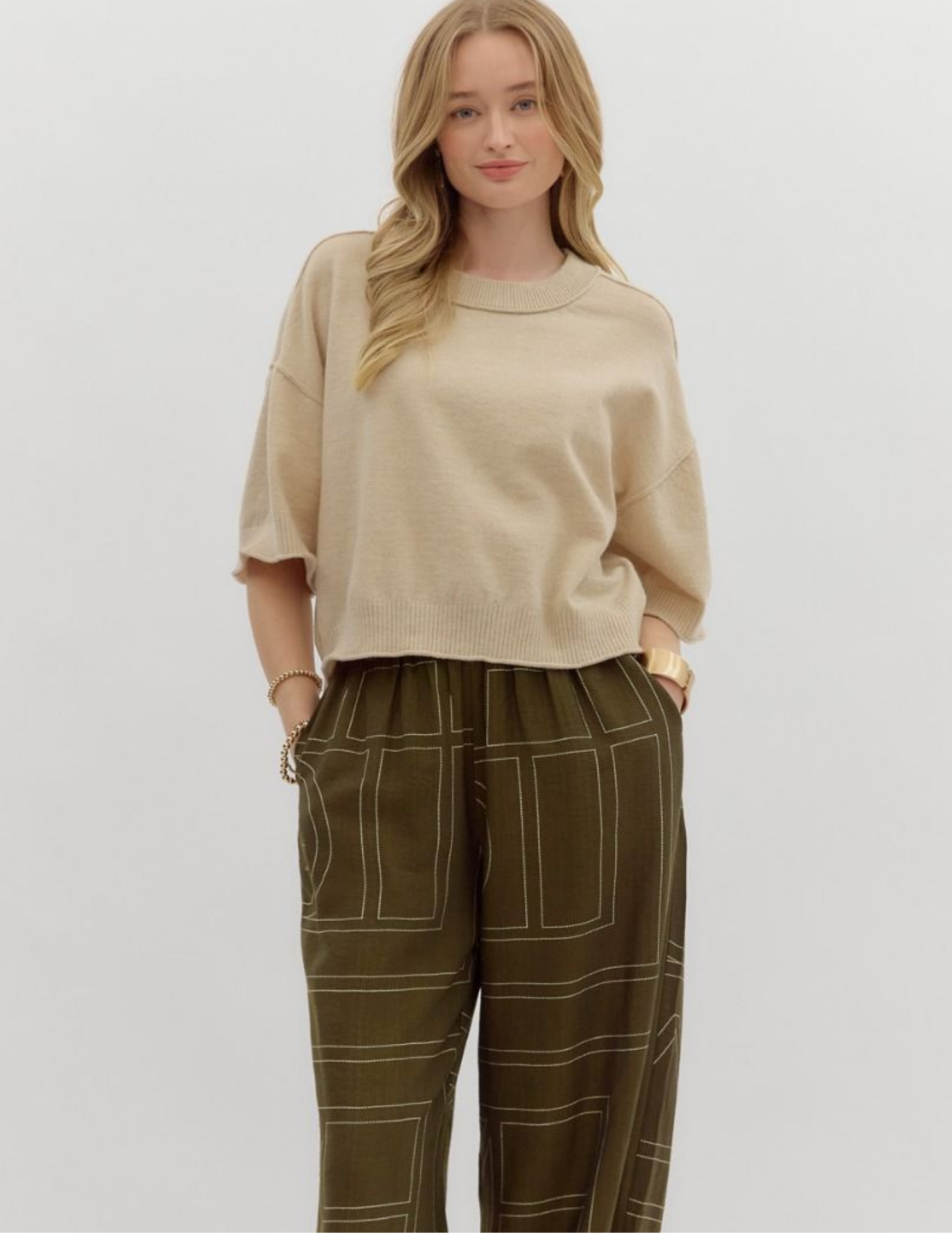 Fall Lightweight Sweater- Oatmeal - Tres Chic Boutique