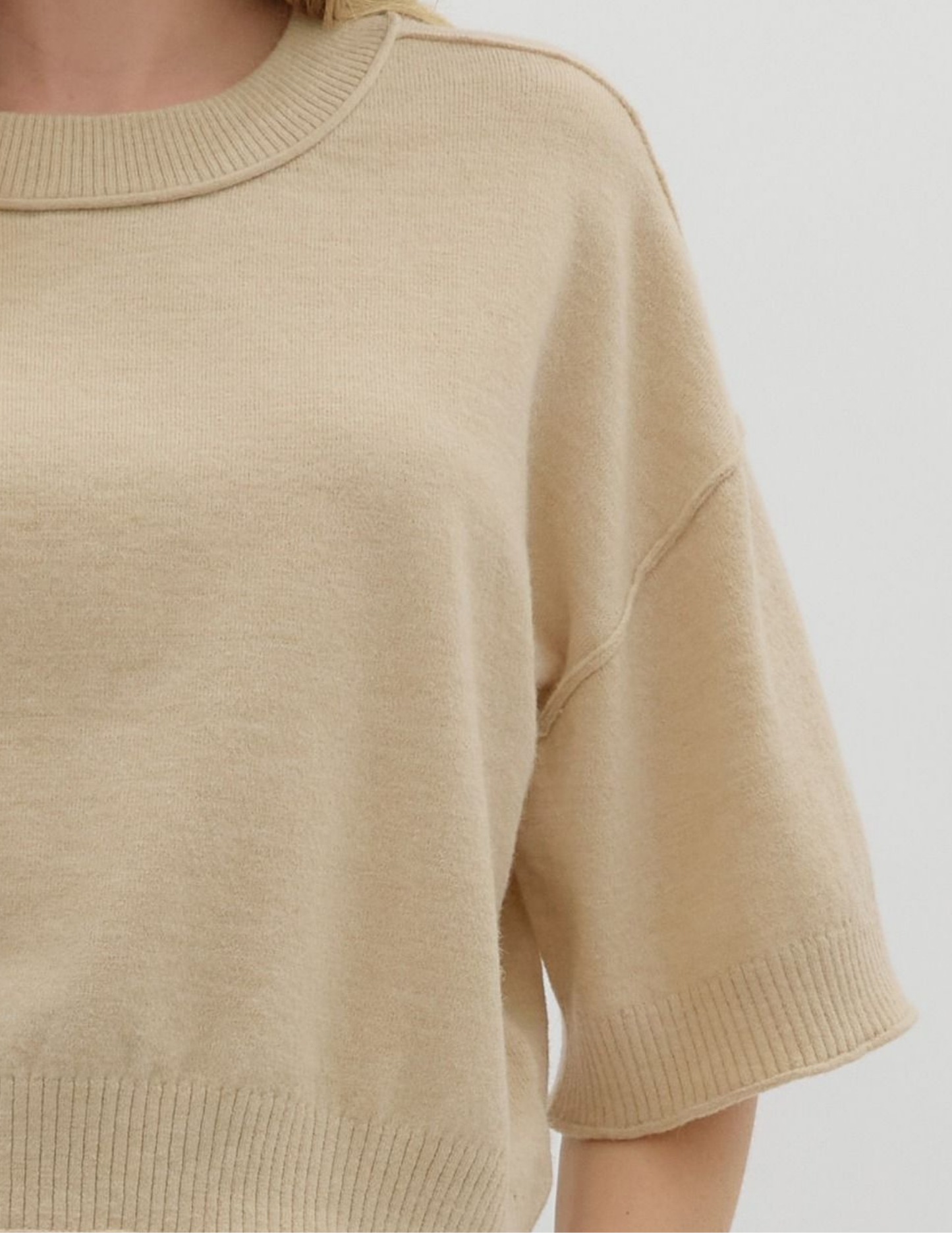 Fall Lightweight Sweater- Oatmeal - Tres Chic Boutique