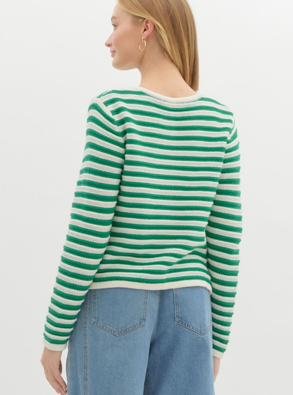 Green Striped Cardigan - Tres Chic Boutique