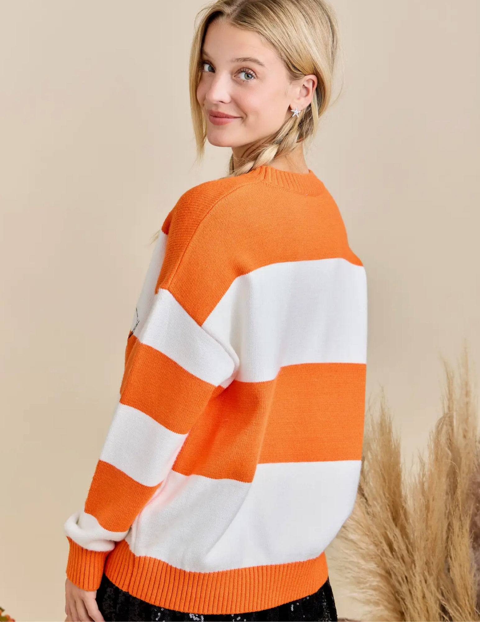 Dancing Skeleton Stripe Sweater - Tres Chic Boutique