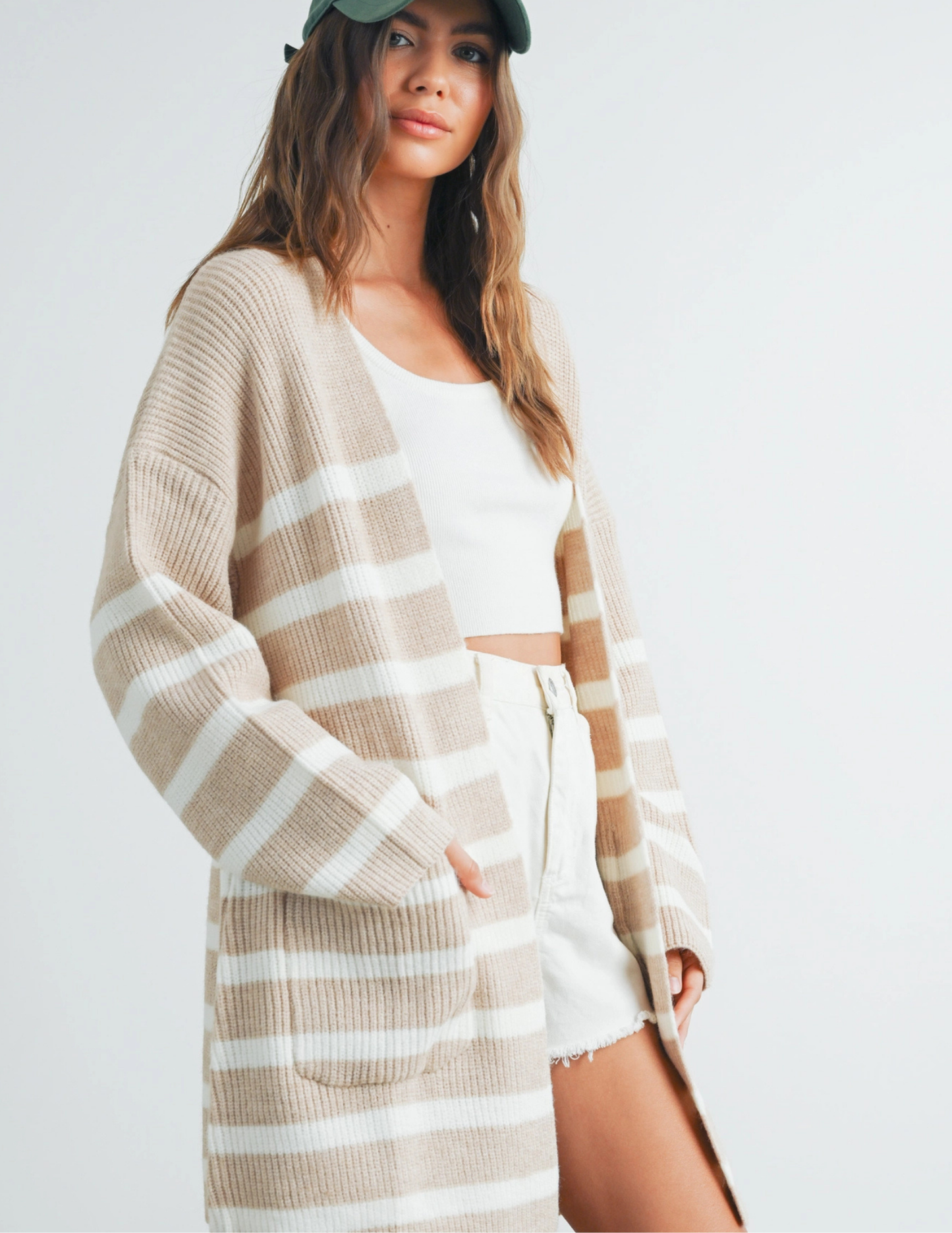Knitted Stripe Maxi Cardigan - Tres Chic Boutique