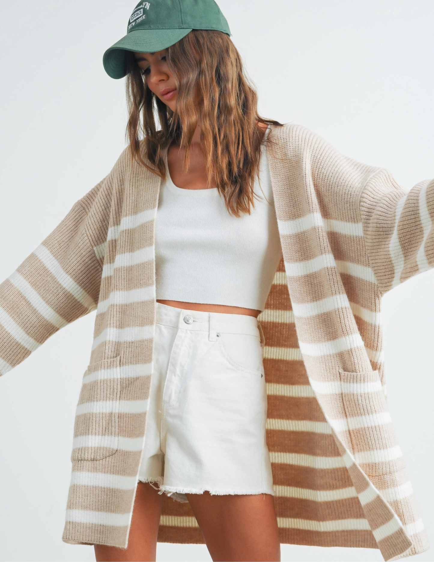 Knitted Stripe Maxi Cardigan - Tres Chic Boutique
