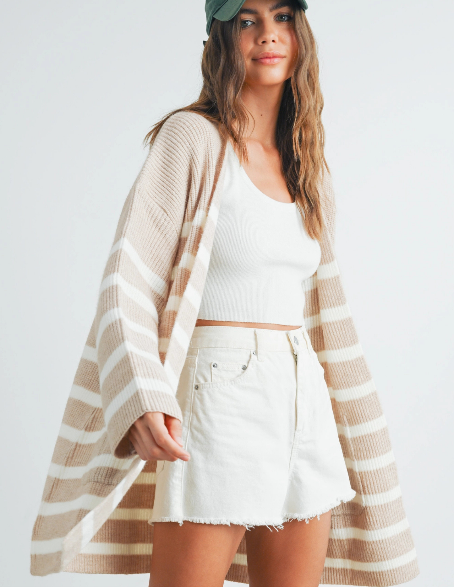 Knitted Stripe Maxi Cardigan - Tres Chic Boutique