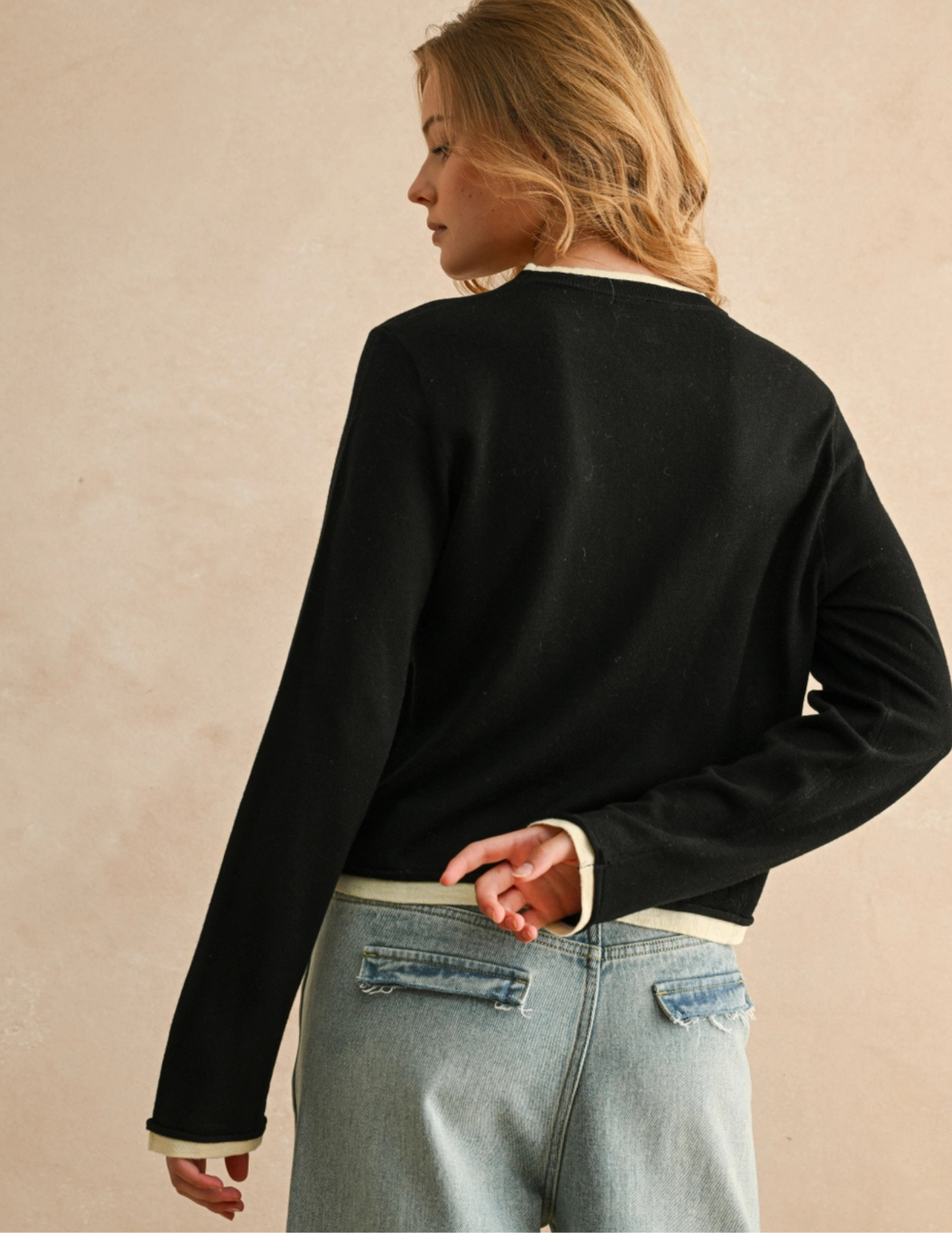 Knit Layered Top- Black