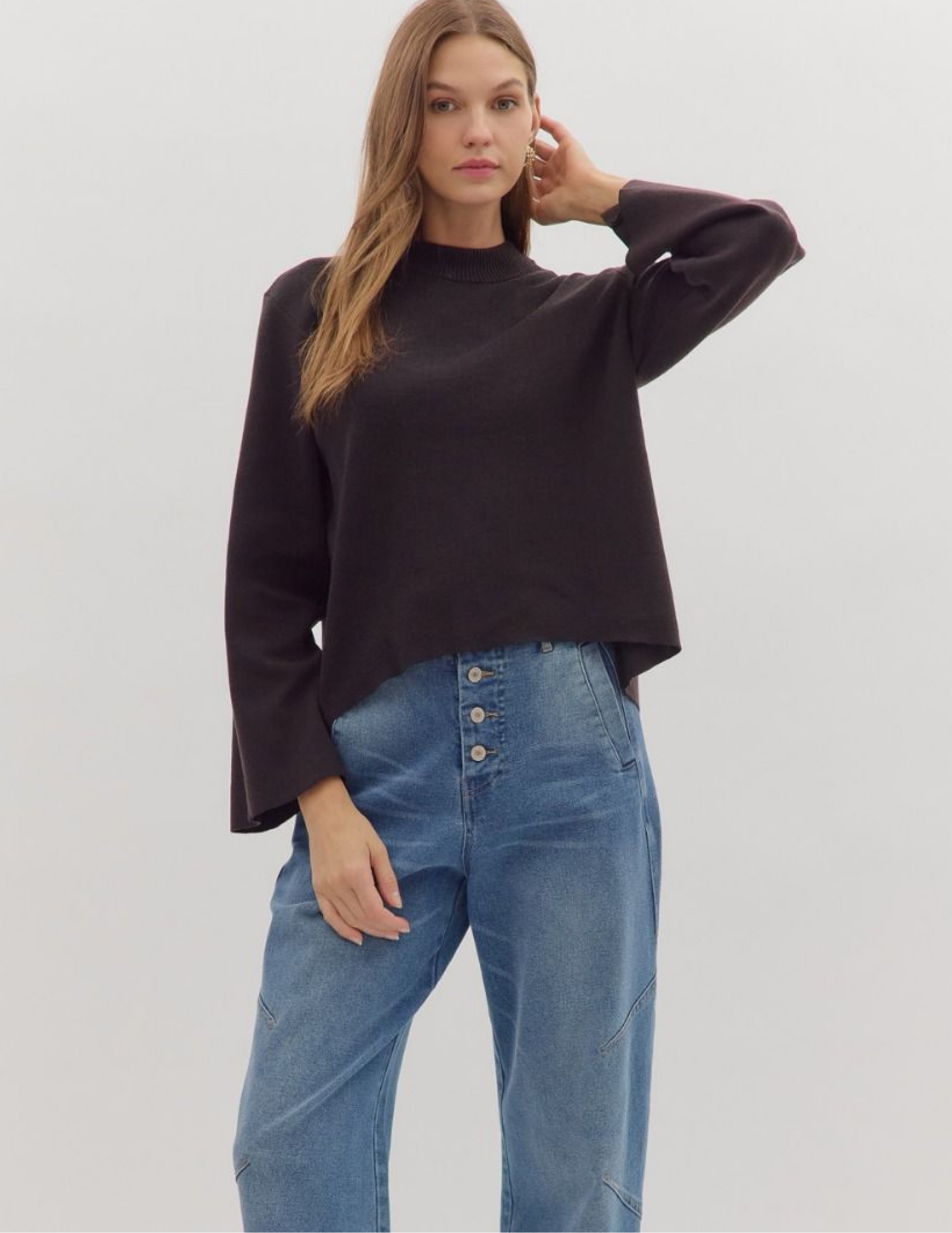 On The Go Knit Sweater- Black