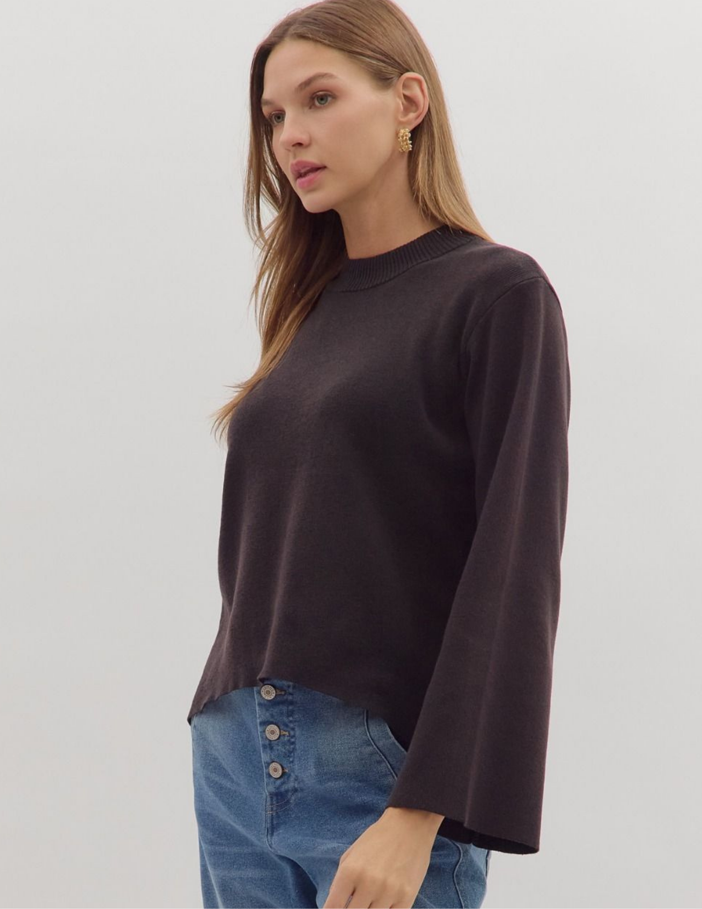 On The Go Knit Sweater- Black