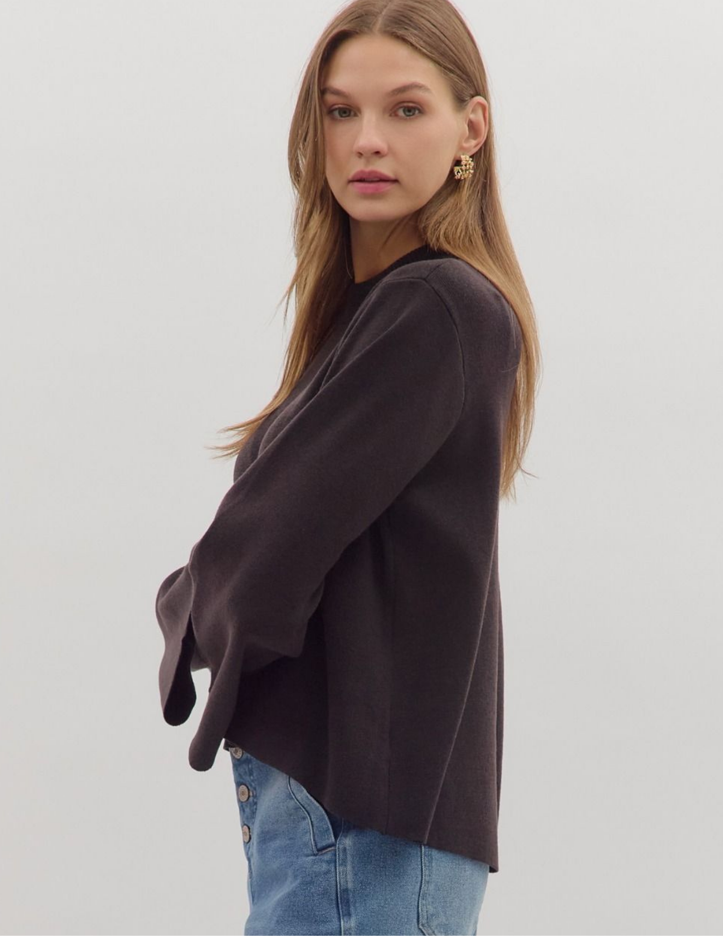 On The Go Knit Sweater- Black