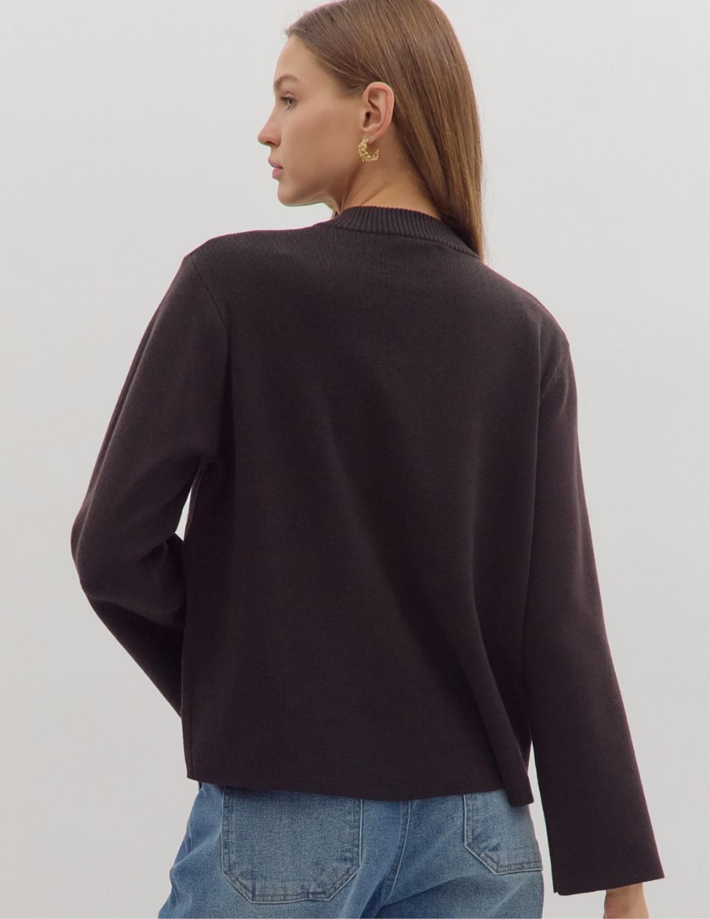 On The Go Knit Sweater- Black