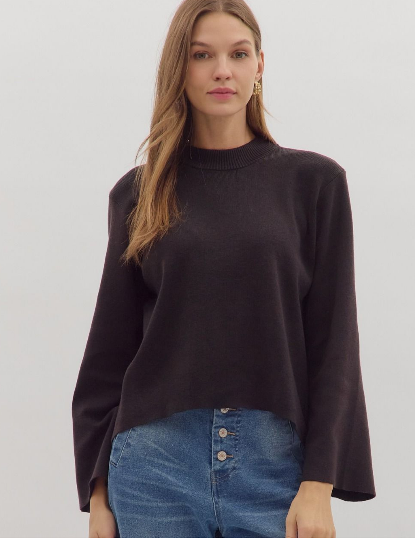 On The Go Knit Sweater- Black