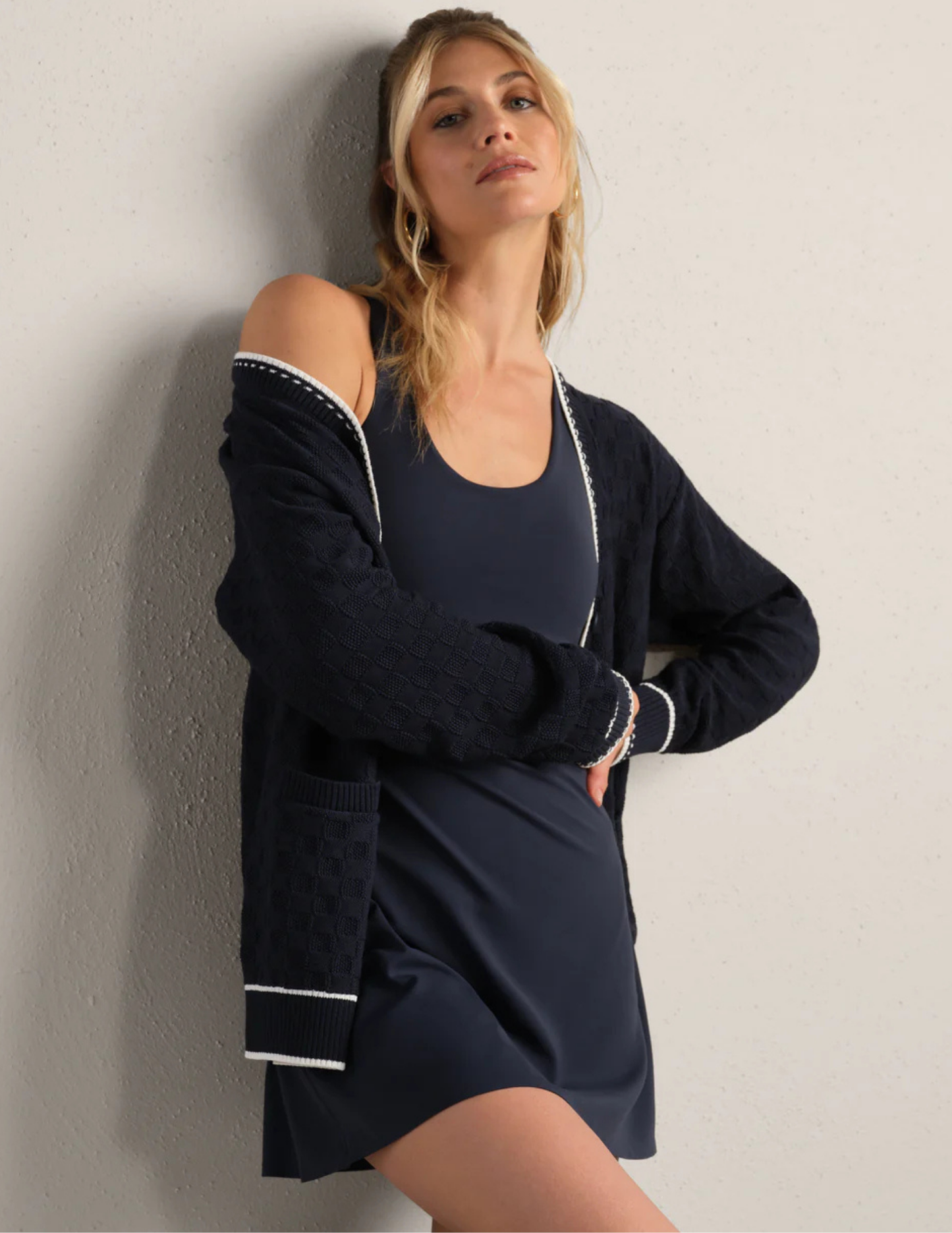 Rhone Apparel Birdie Oversized Cardigan - Navy Blue - Tres Chic Boutique