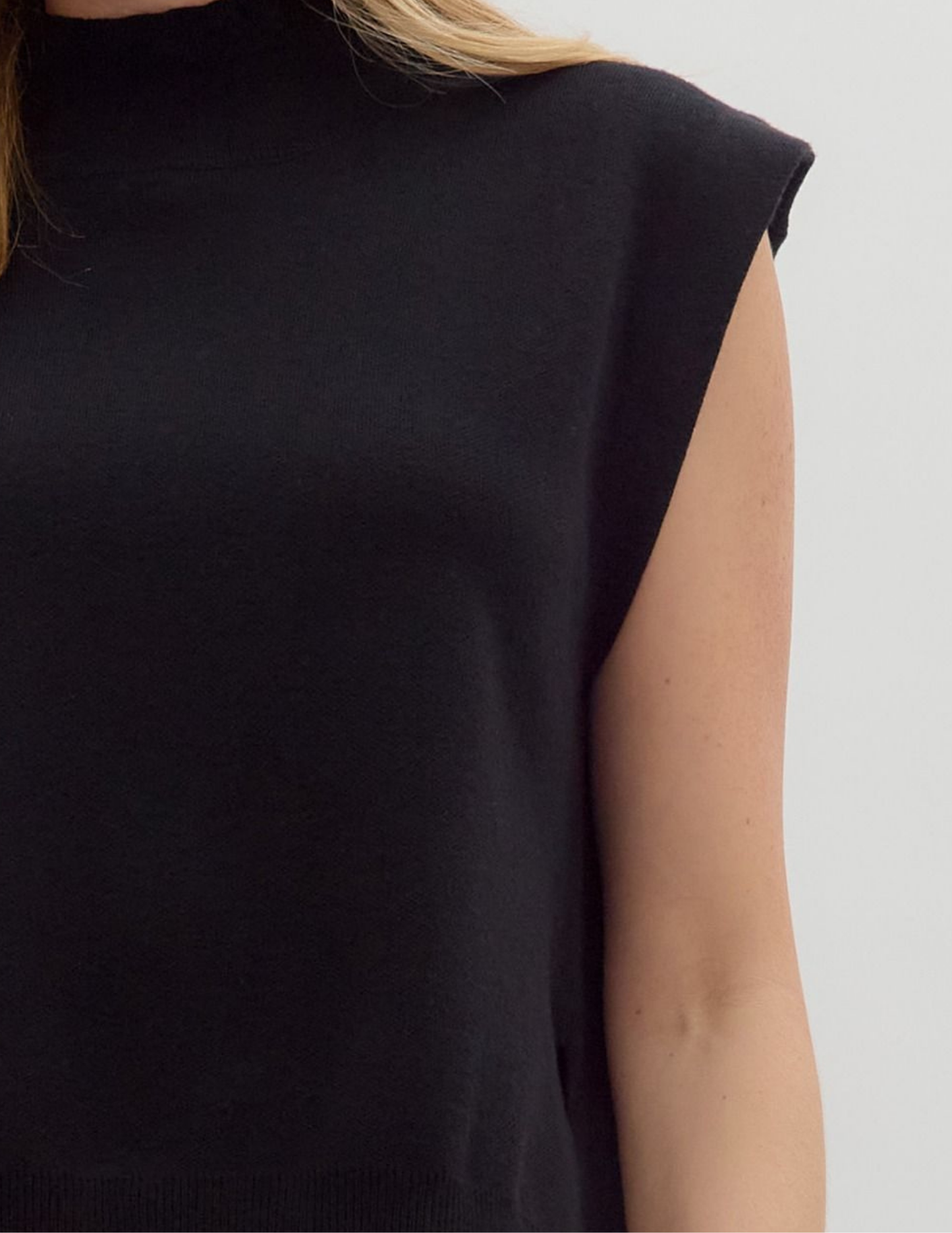 Sara Solid Mock Neck Sweater- Black - Tres Chic Boutique