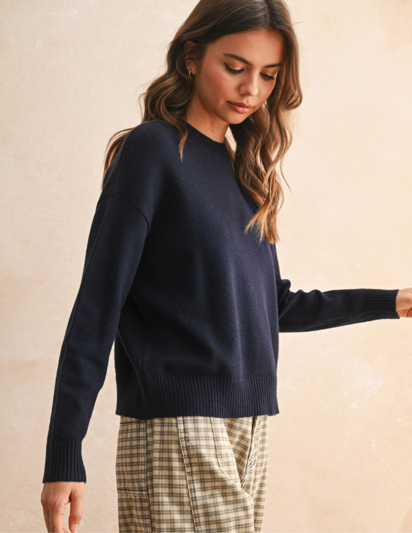 Sweater Top- Navy