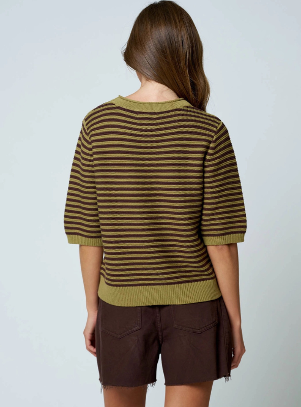 The Sabine Knit Top- Olive