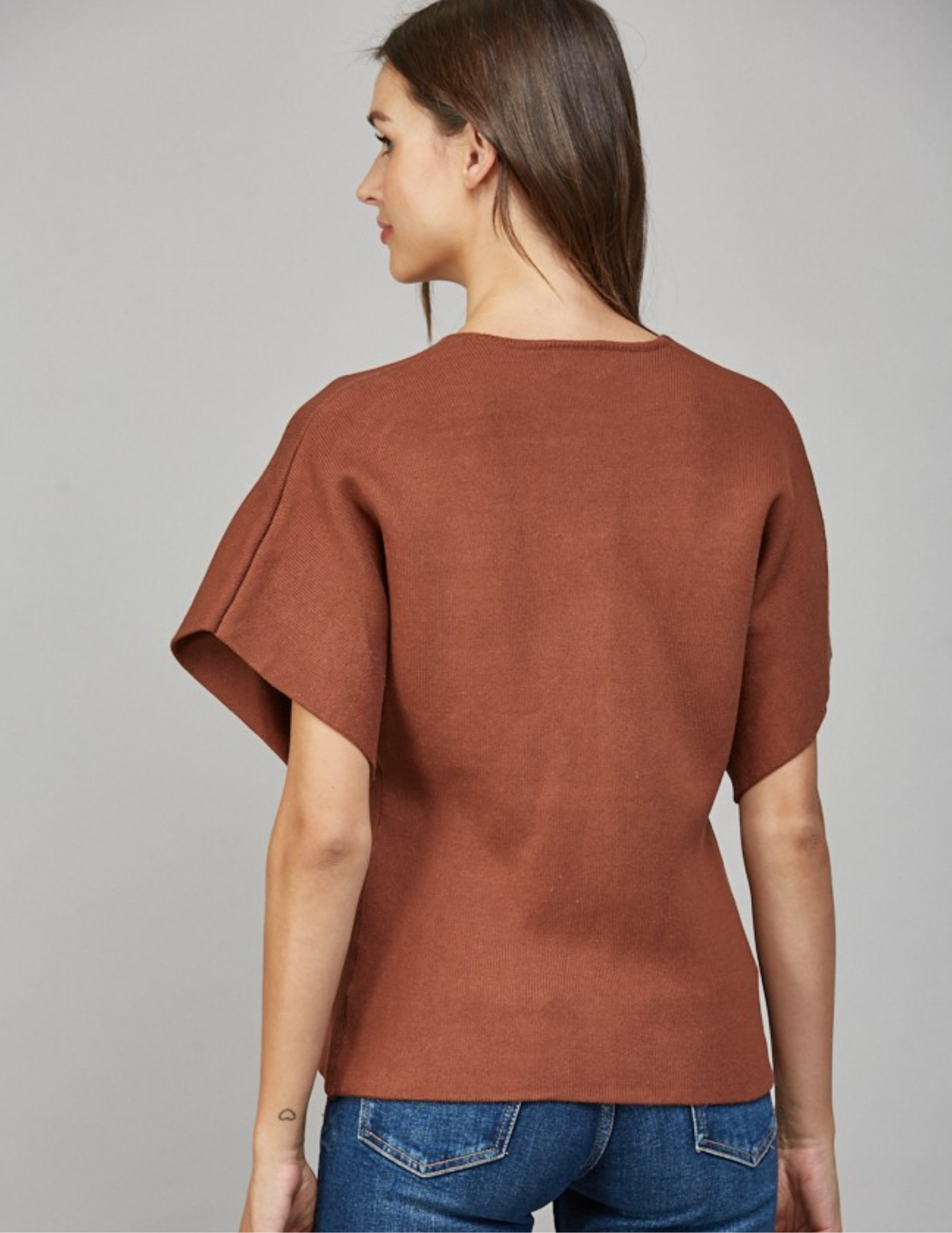 V-Neck Cardigan- Brown