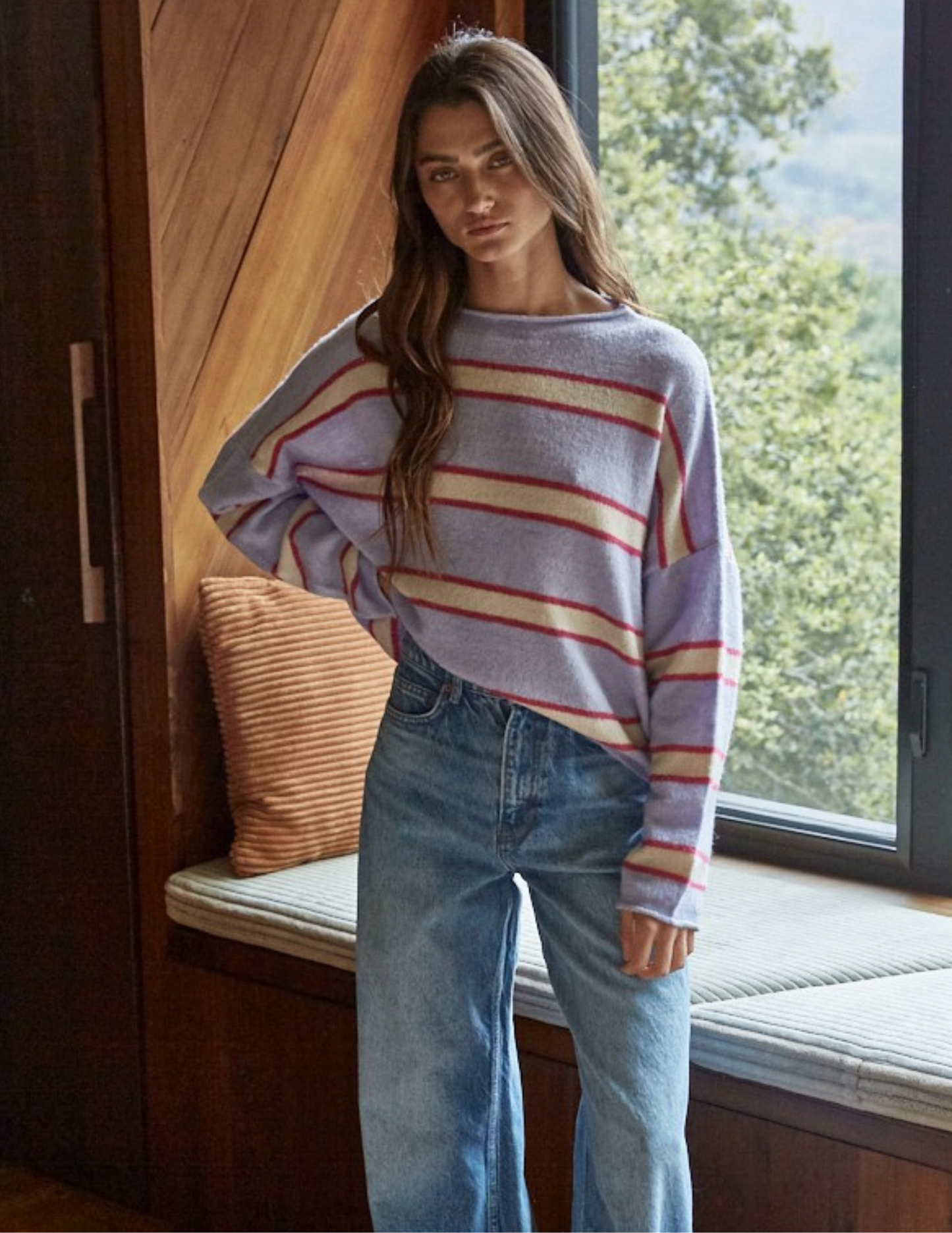 Vienne Sweater Top- Lavender Multi
