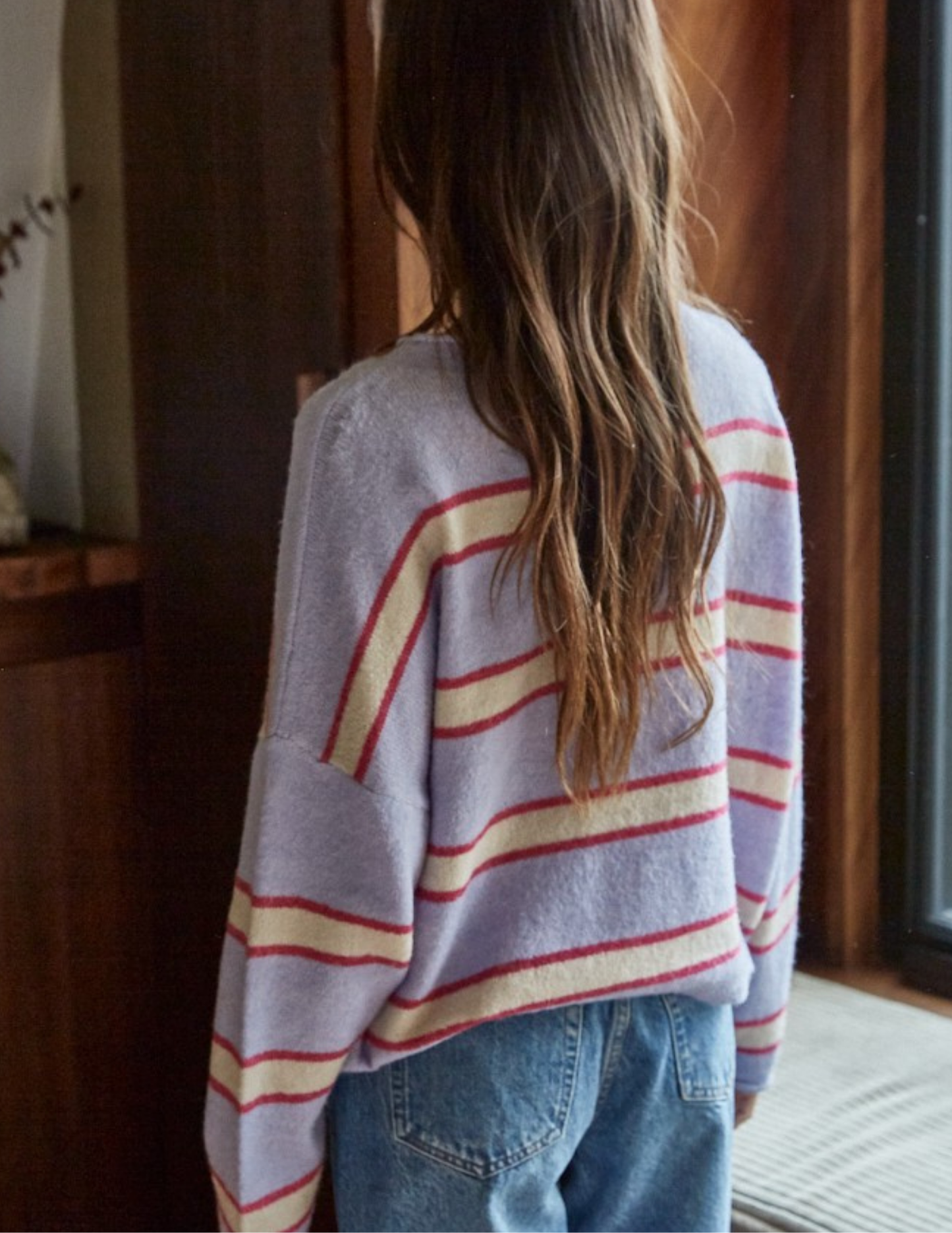 Vienne Sweater Top- Lavender Multi - Tres Chic Boutique