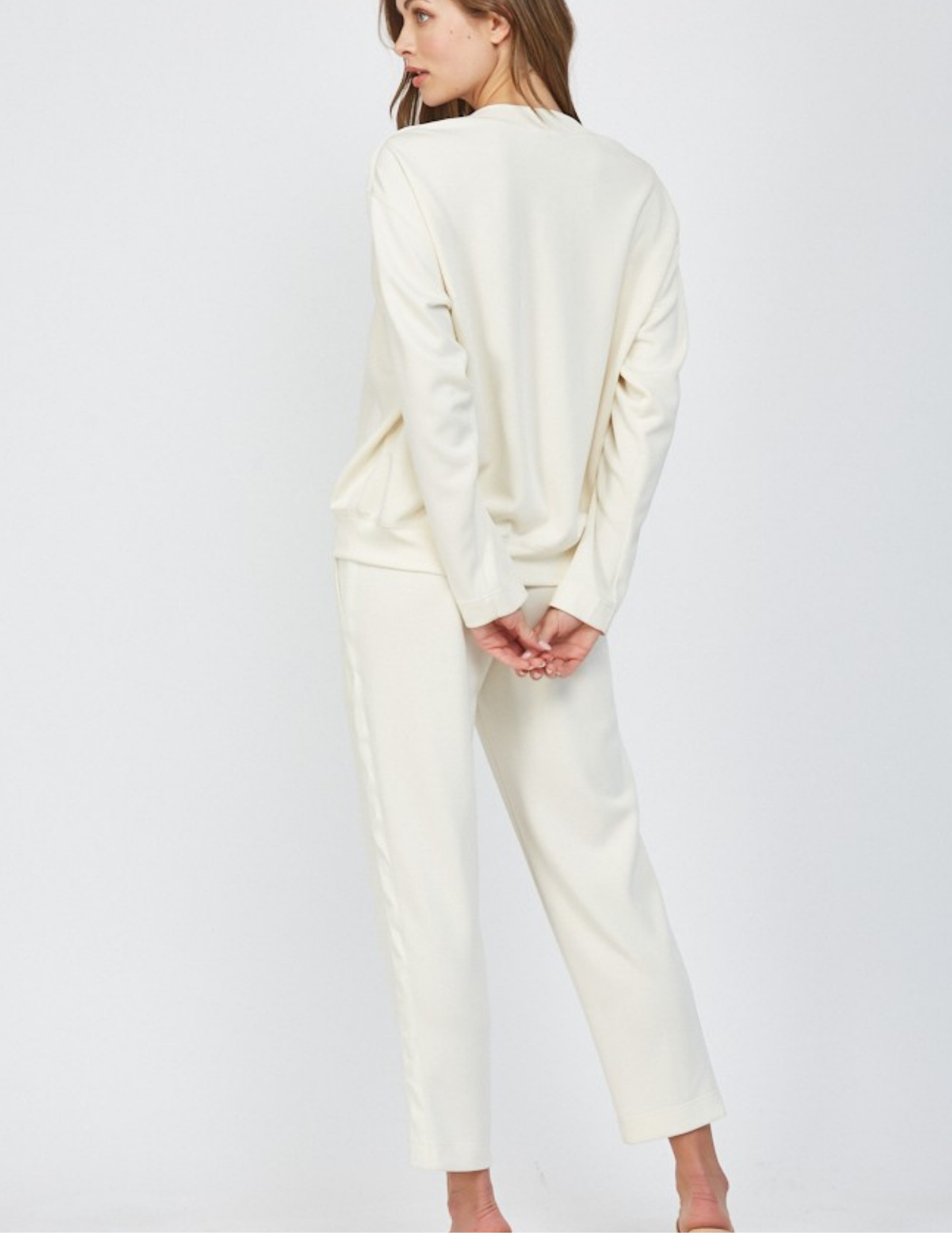 Crew Neck French Vanilla Top - Tres Chic Boutique