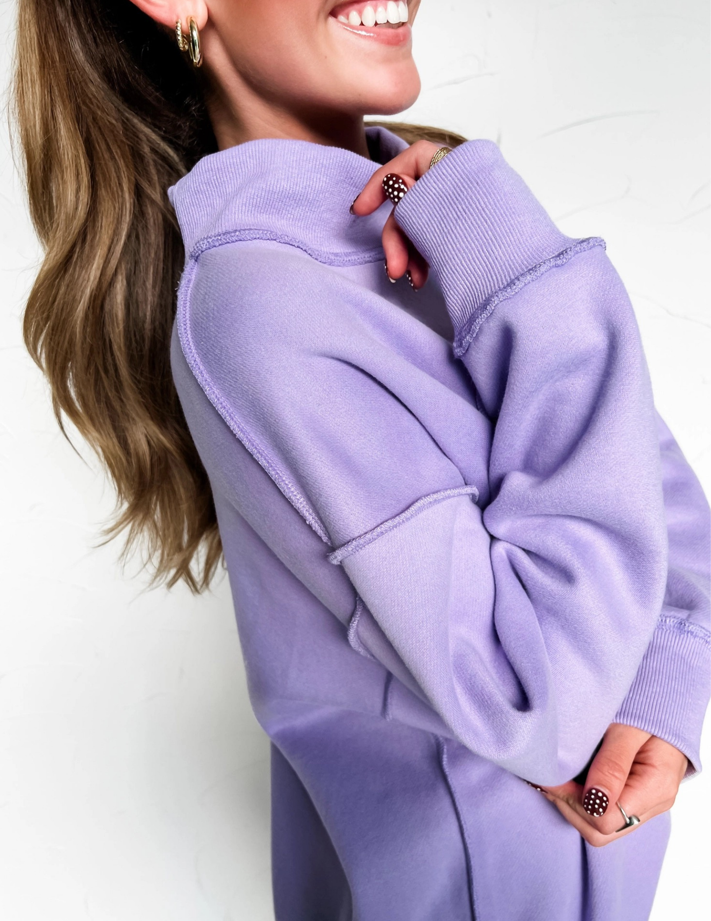 Mock Neck Sweatshirt - Lavender