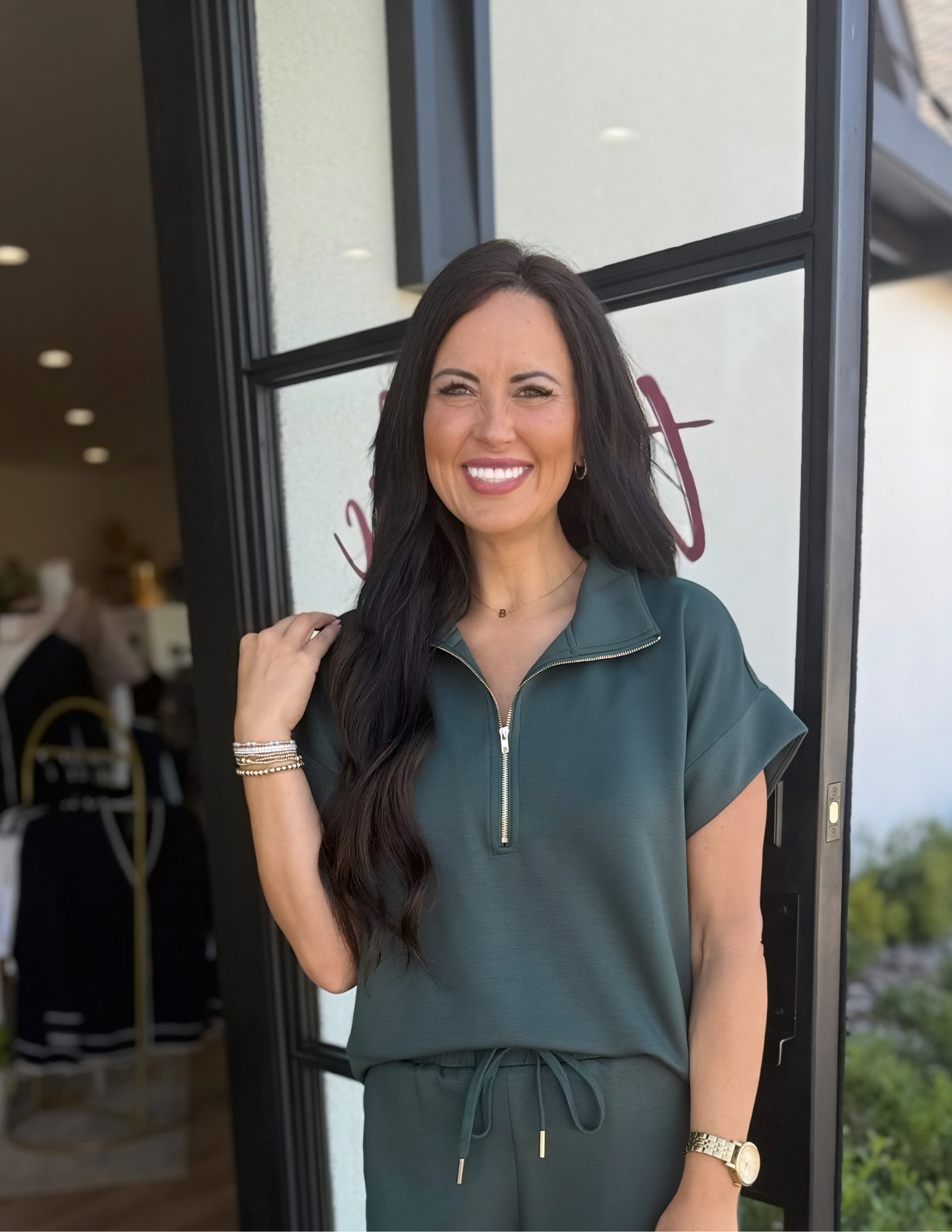 On The Go Forest Top - Tres Chic Boutique