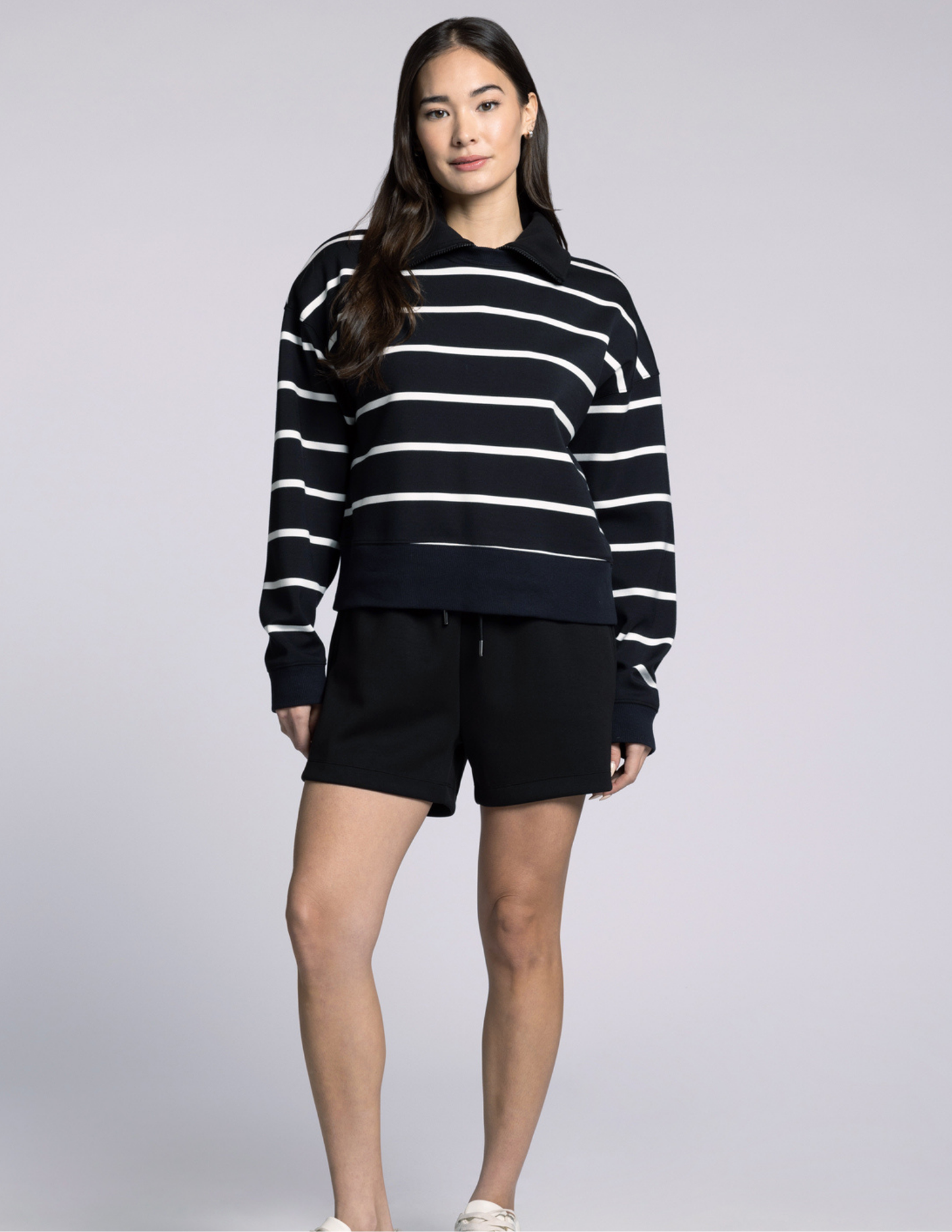 Martina Pullover- Black Stripe - Tres Chic Boutique