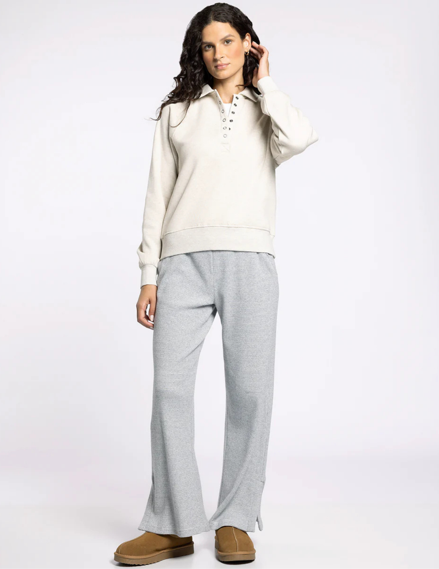 Priscilla Top- Heather Oatmeal