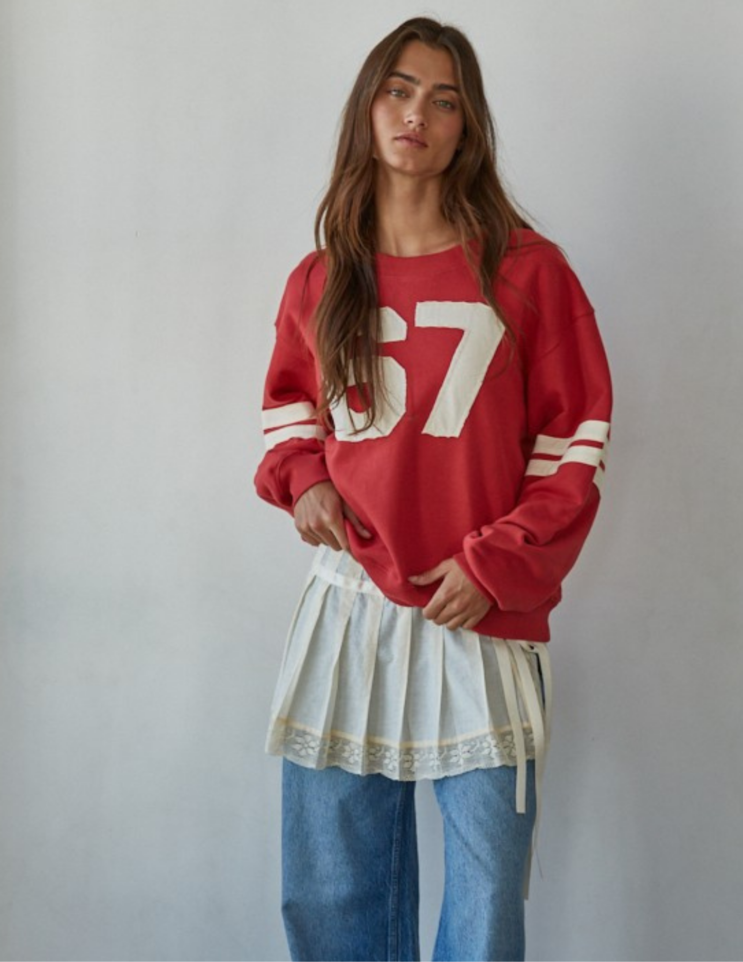 Varsity 67 Pullover- Dusty Red