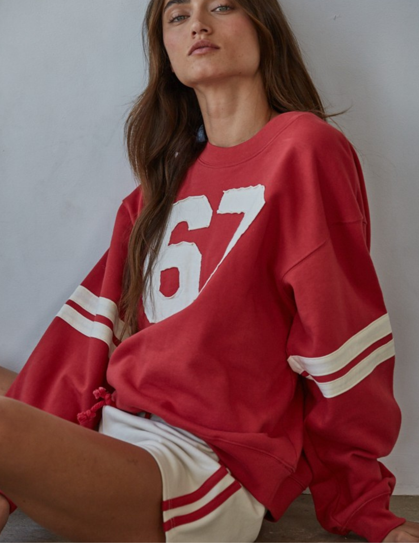 Varsity 67 Pullover- Dusty Red