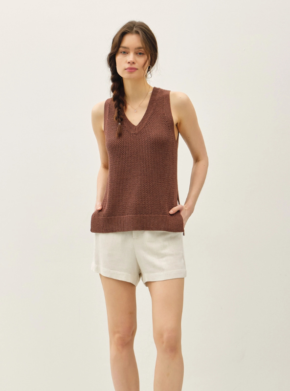 Varsity Style V-Neck Tank - Tres Chic Boutique