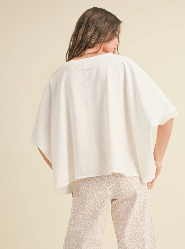 Bye and Wash Oversized Top- White
