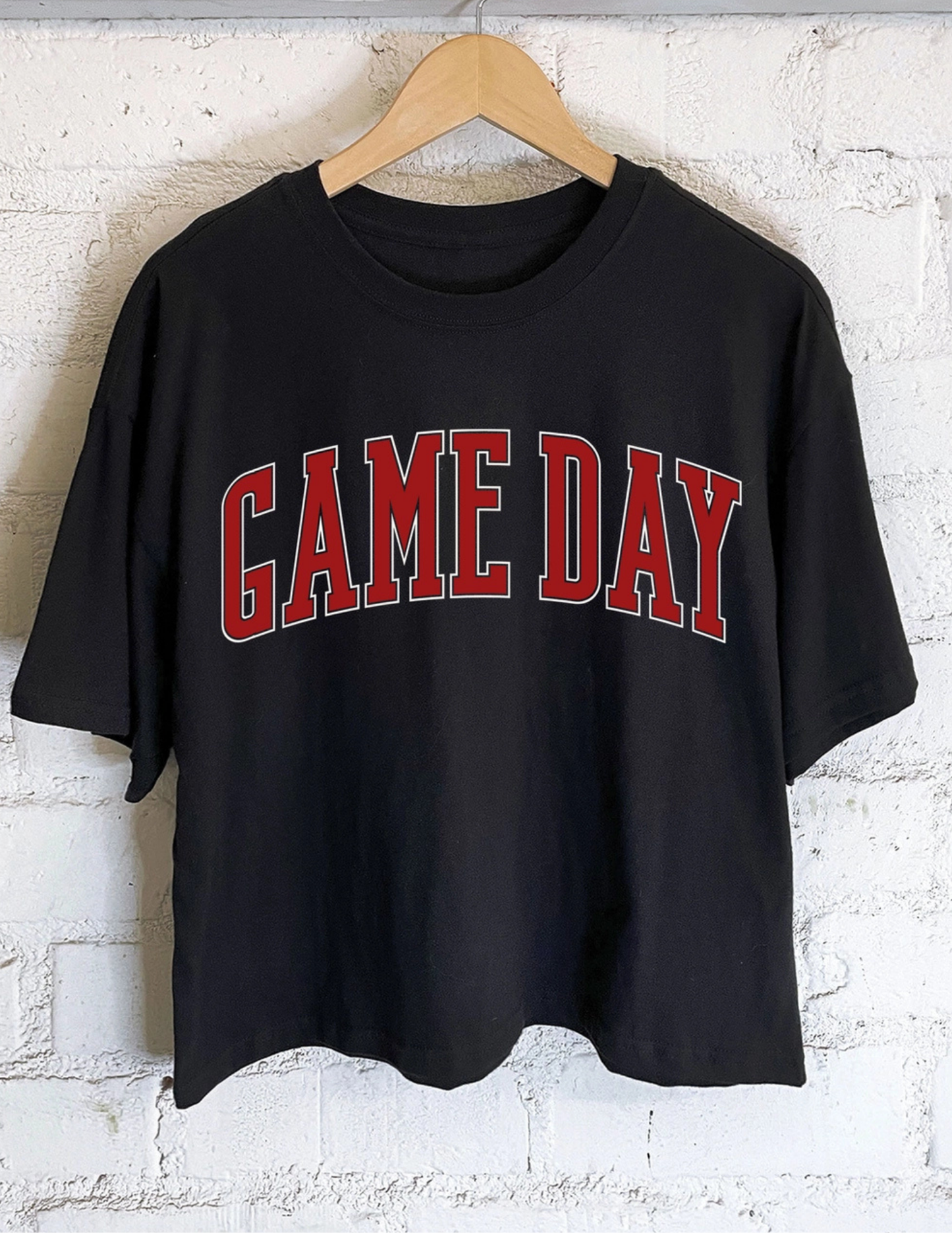 Game Day Crop Top- Black - Tres Chic Boutique