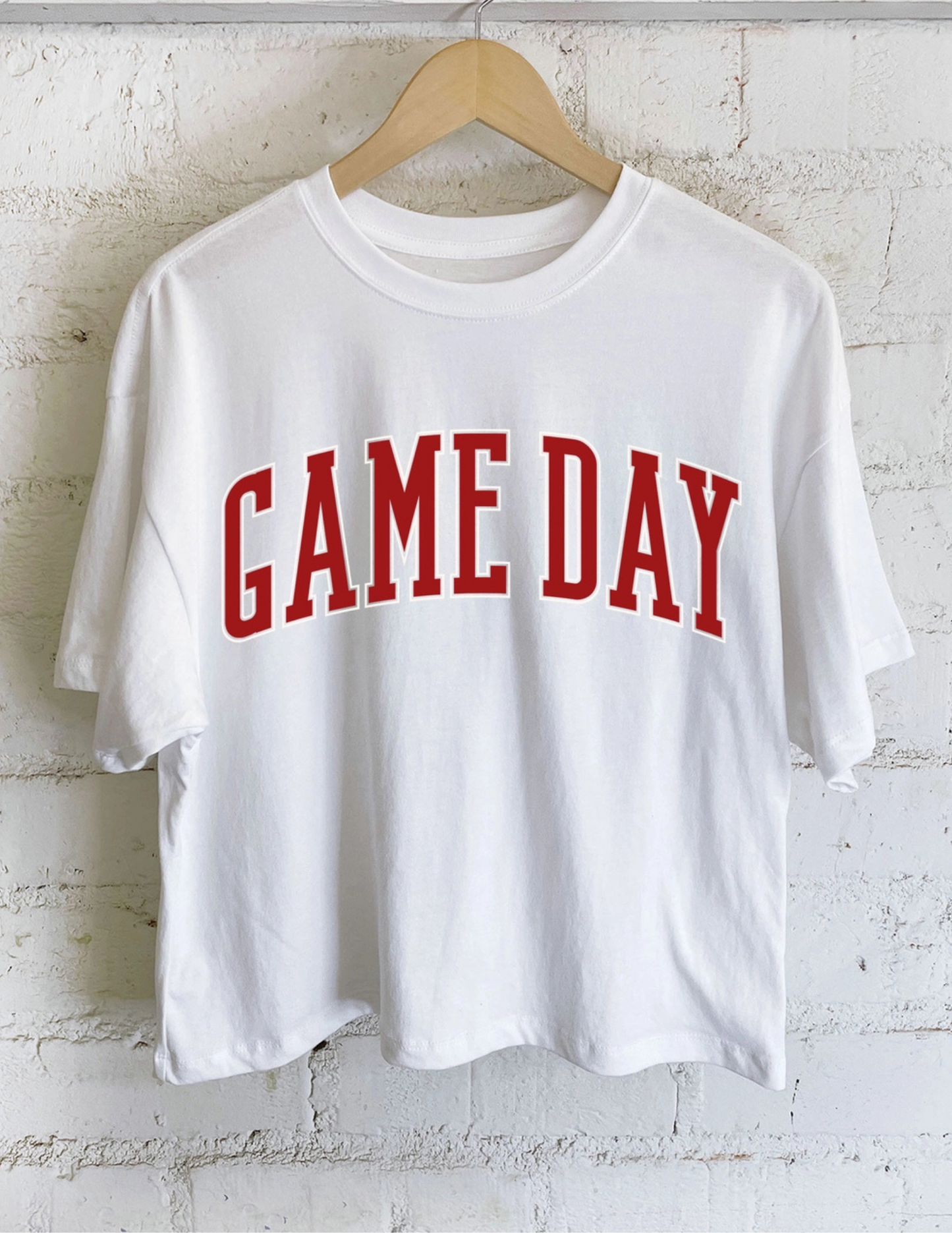Game Day Crop Top- White - Tres Chic Boutique