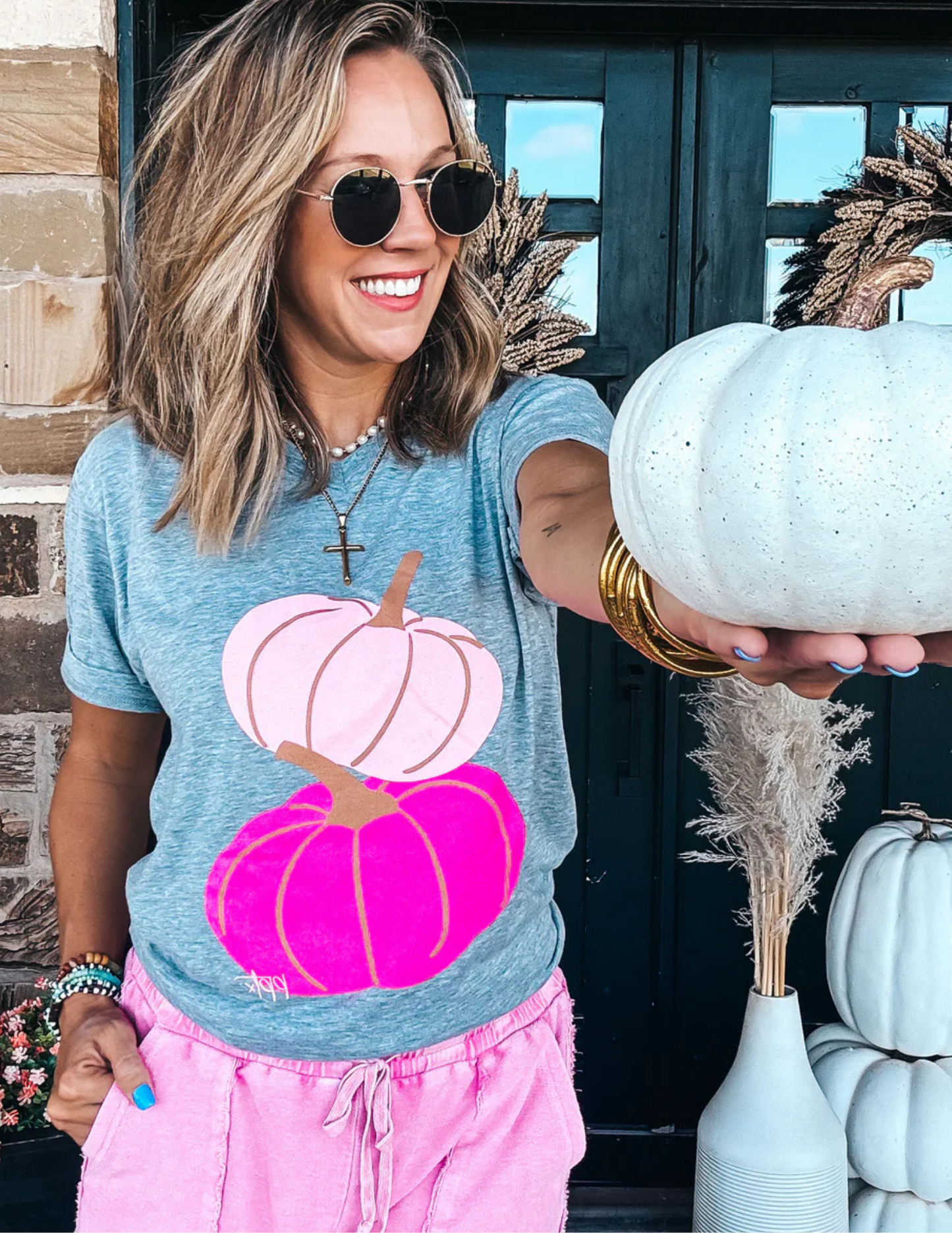 Pink Pumpkins Tee - Tres Chic Boutique