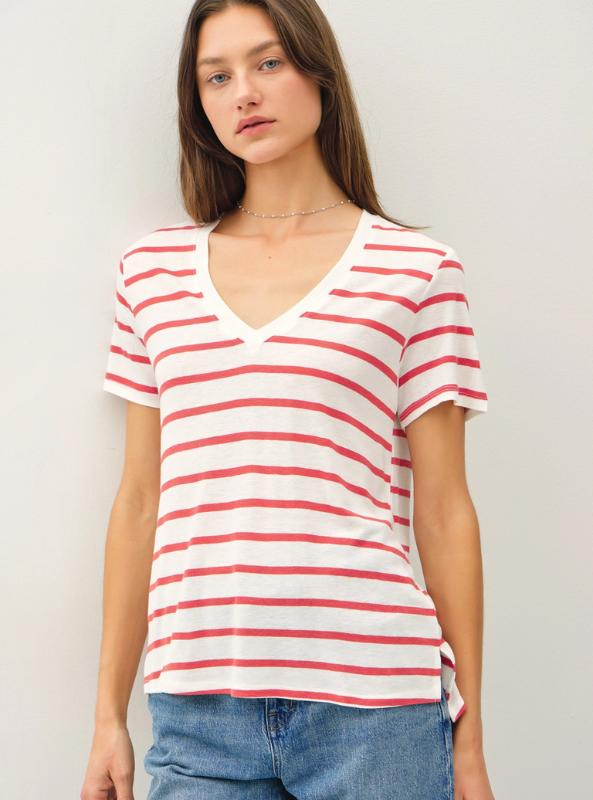 Relaxed Fit Striped Top - Tres Chic Boutique