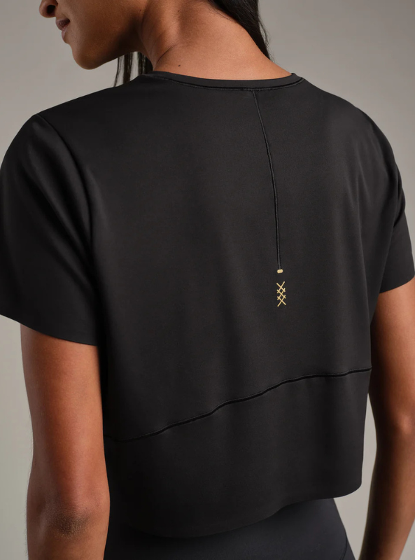Rhone Apparel-Serene Cropped Short Sleeve- Black - Tres Chic Boutique
