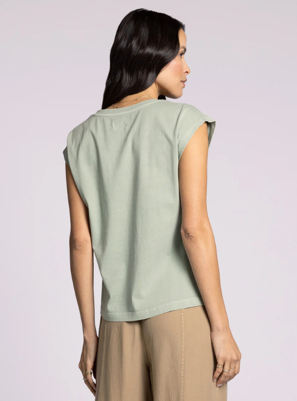 Romy Tee- Aqua Grey - Tres Chic Boutique