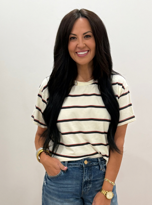Katelin Tee- Ivory Rose - Tres Chic Boutique