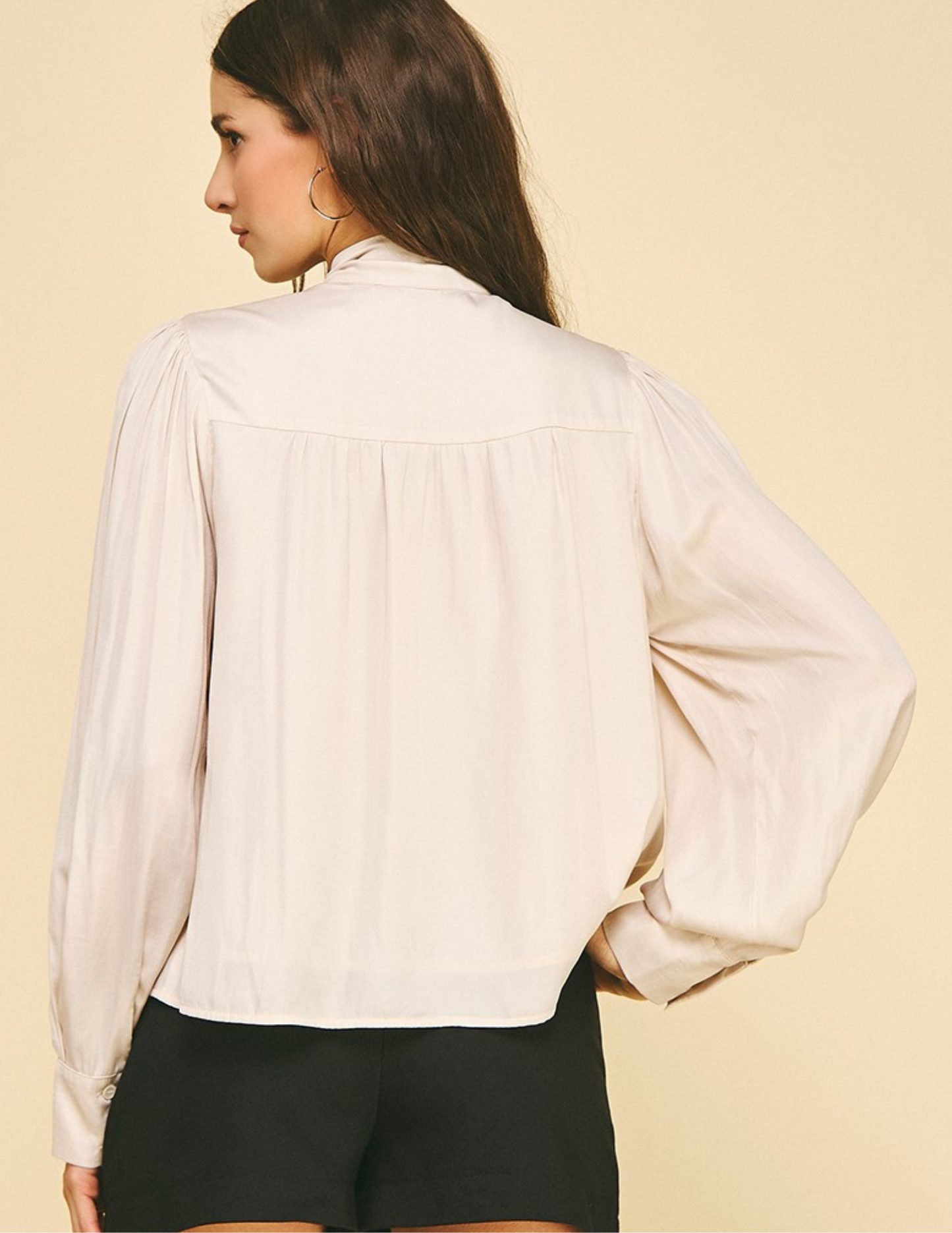 All Business Button Down Top- Oat