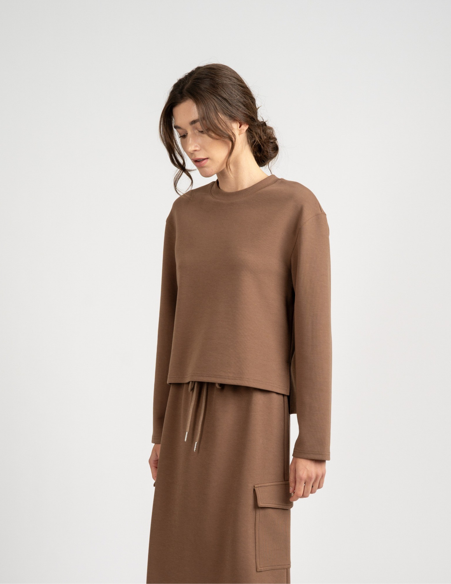 Camel Crew Neck Top