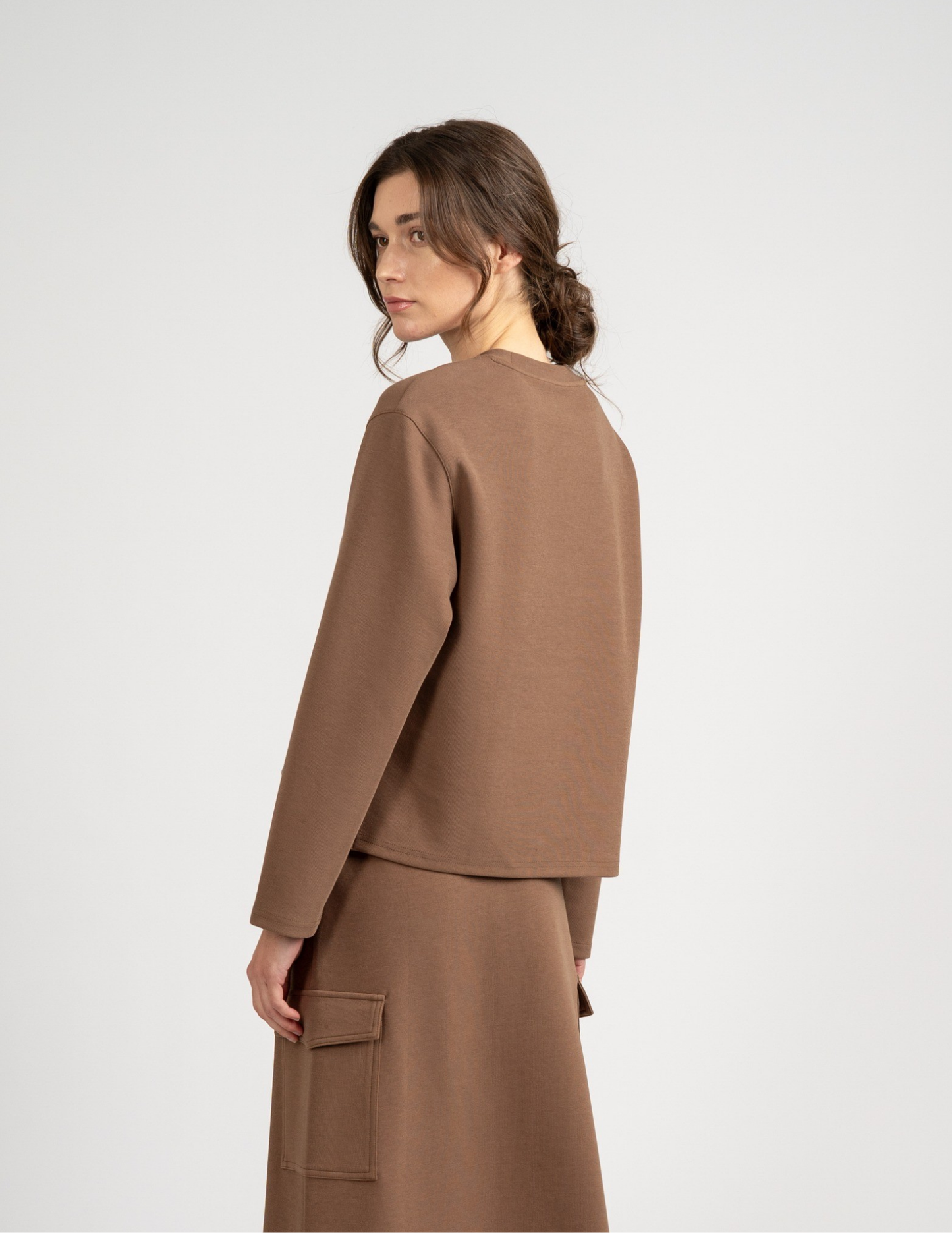 Camel Crew Neck Top