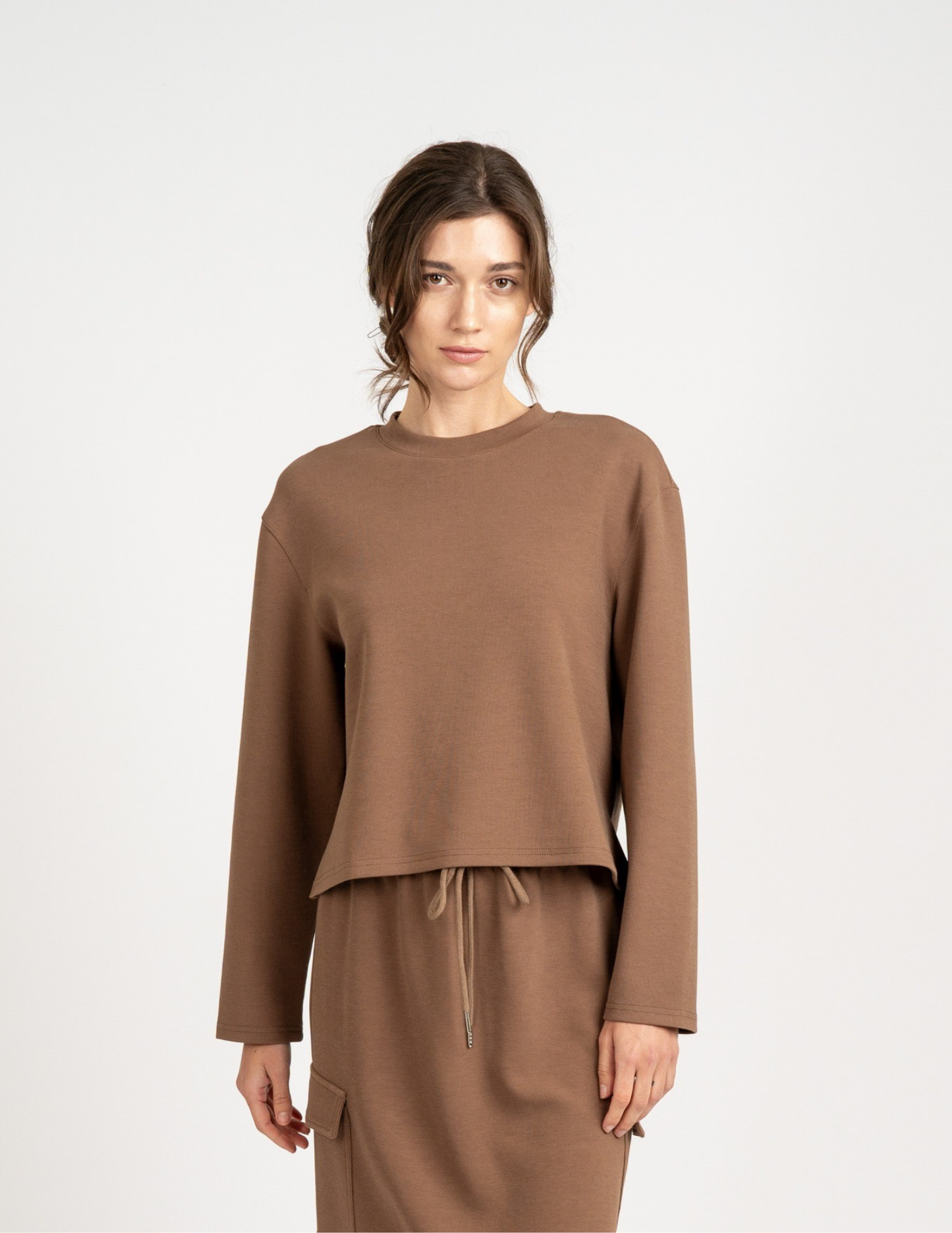 Camel Crew Neck Top
