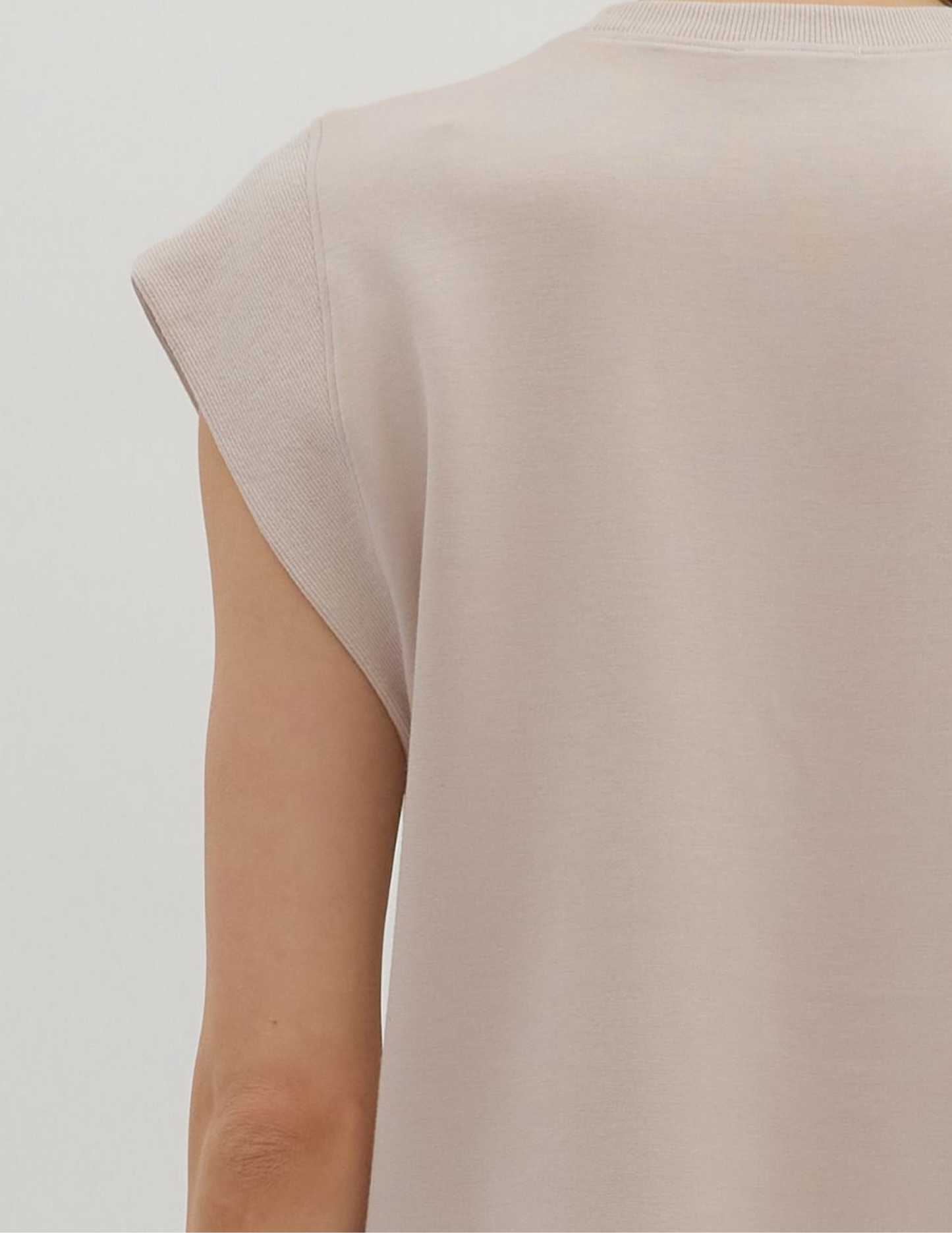 Carmen Cap Sleeve Top- Almond - Tres Chic Boutique